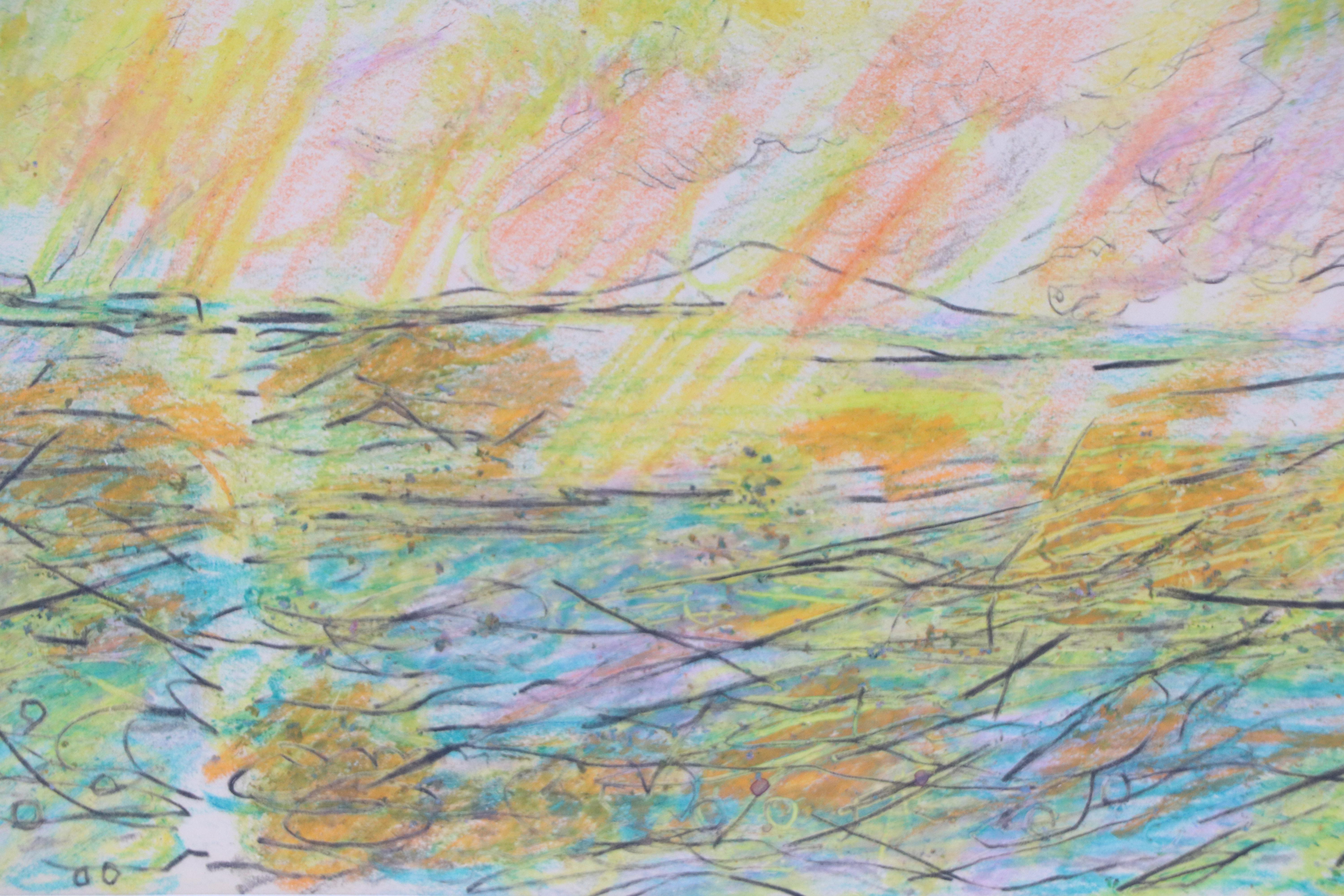 Paul Chidlaw Modern Landscape Drawing, Mid to Late 20th Century