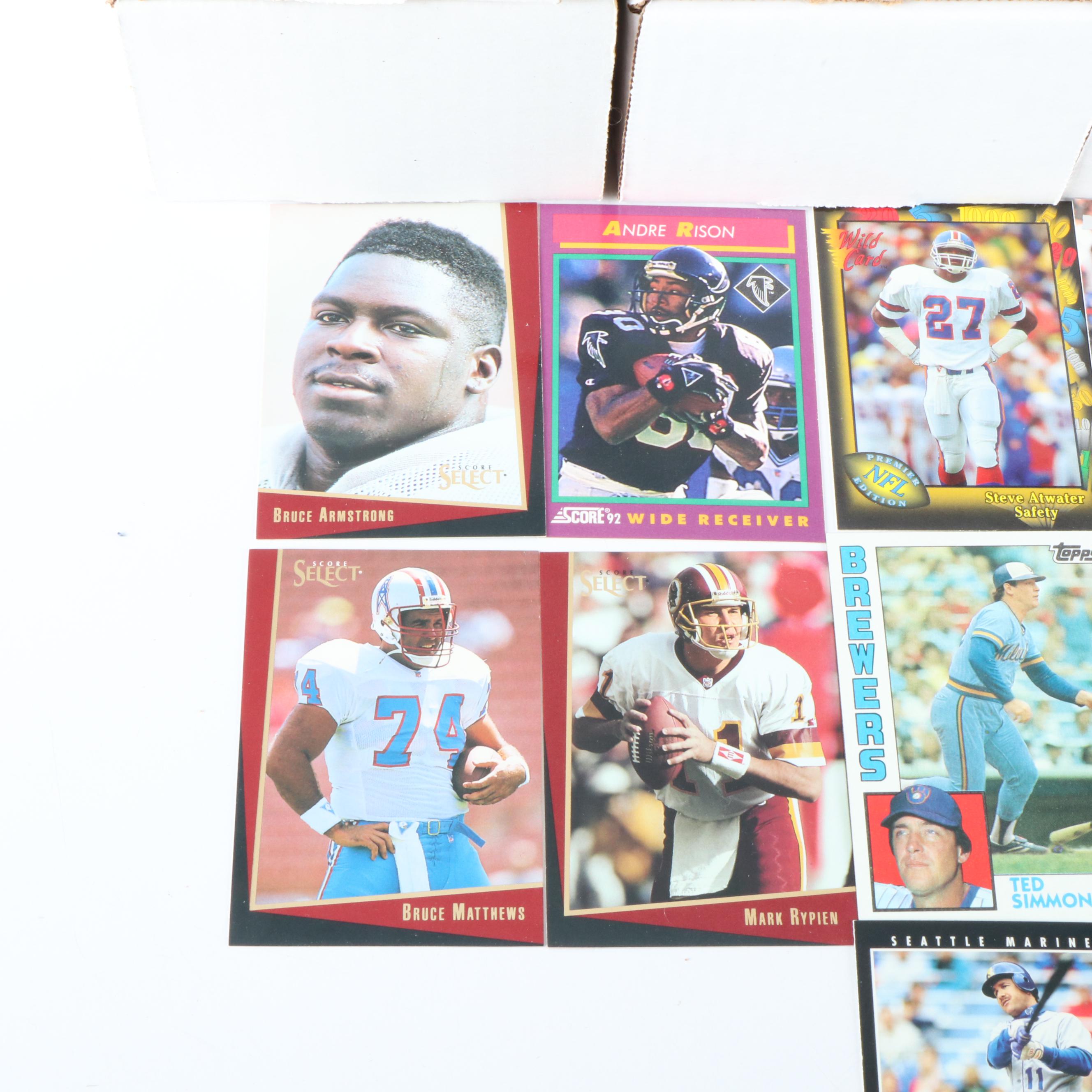 Sixteen Boxes of Baseball and Football Cards, 1980s to 1990s