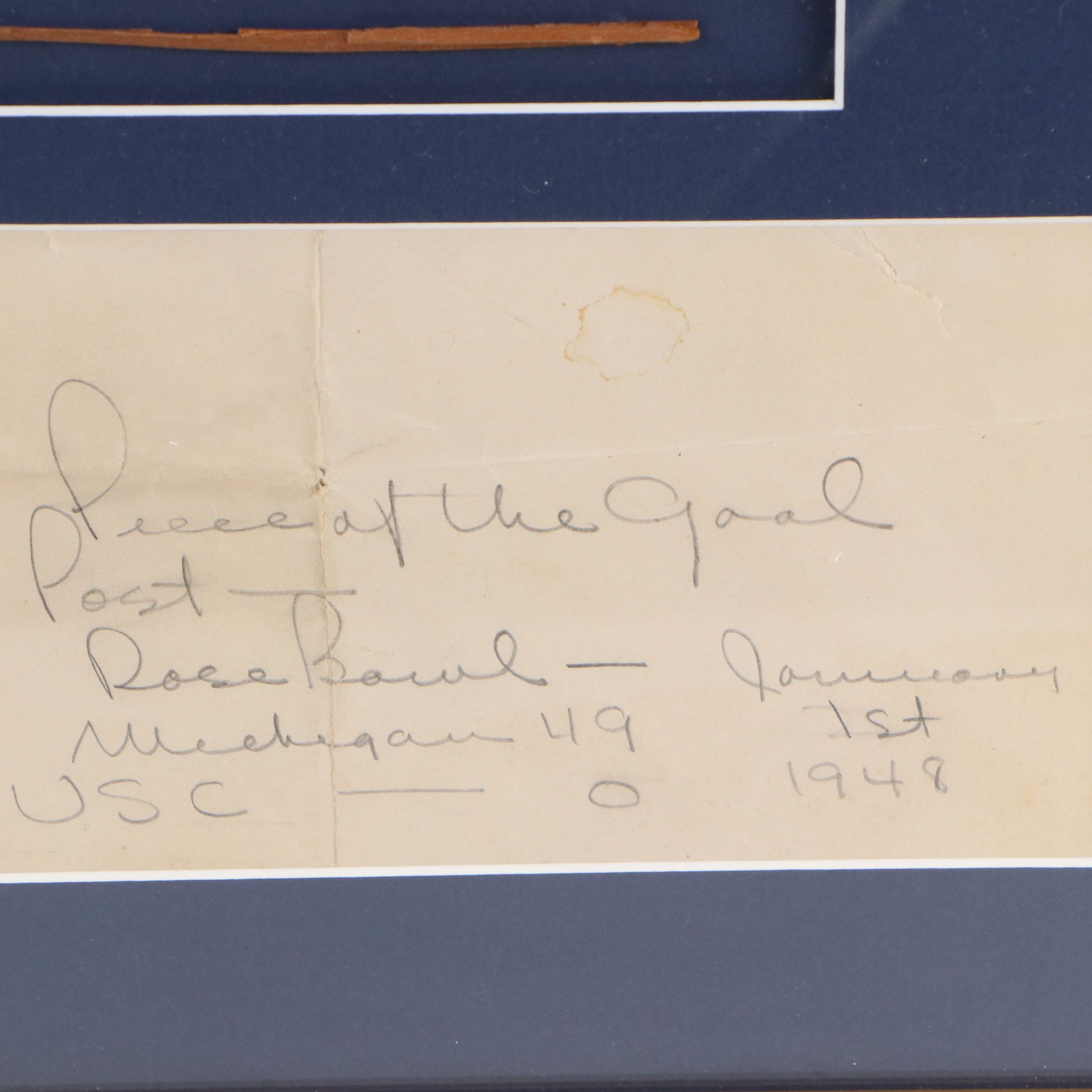 Pasadena Tournament of Roses Goal Post Piece and Offset Lithograph, 1948