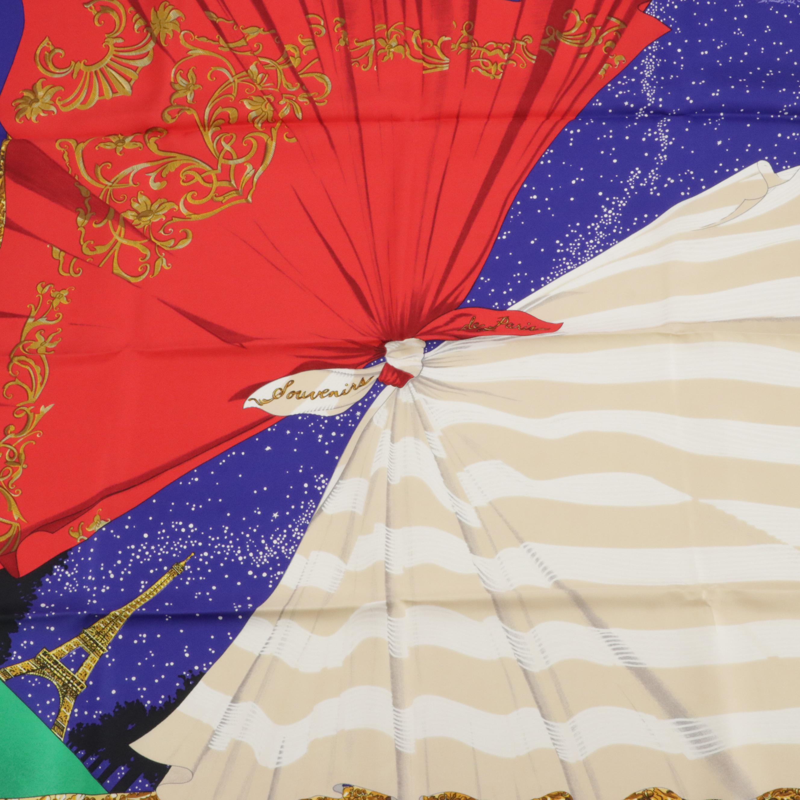 Hermès "Souvenirs de Paris" Scarf 90 in Silk Twill with Box