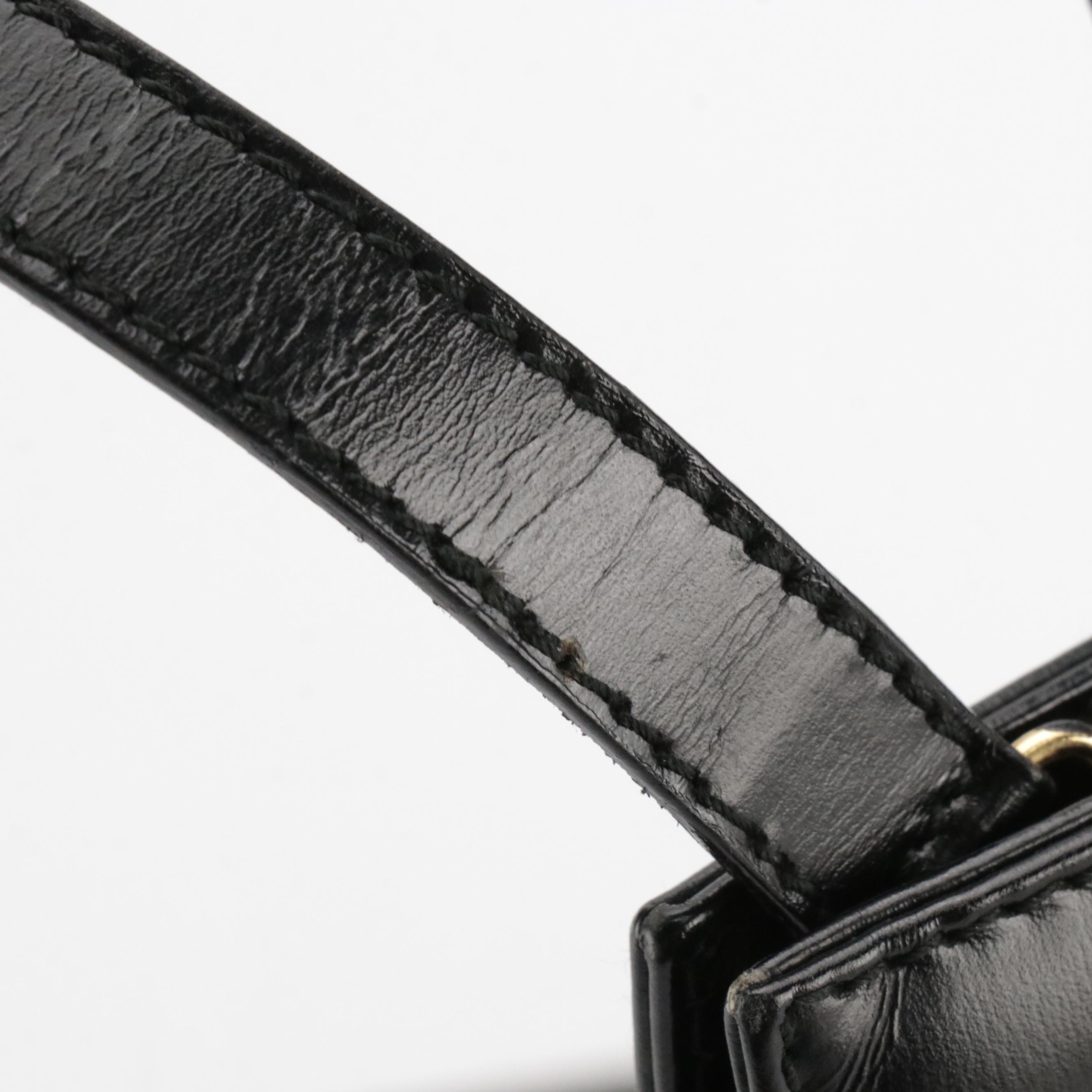 Salvatore Ferragamo Vara Bow Two-Way Bag in Black Leather