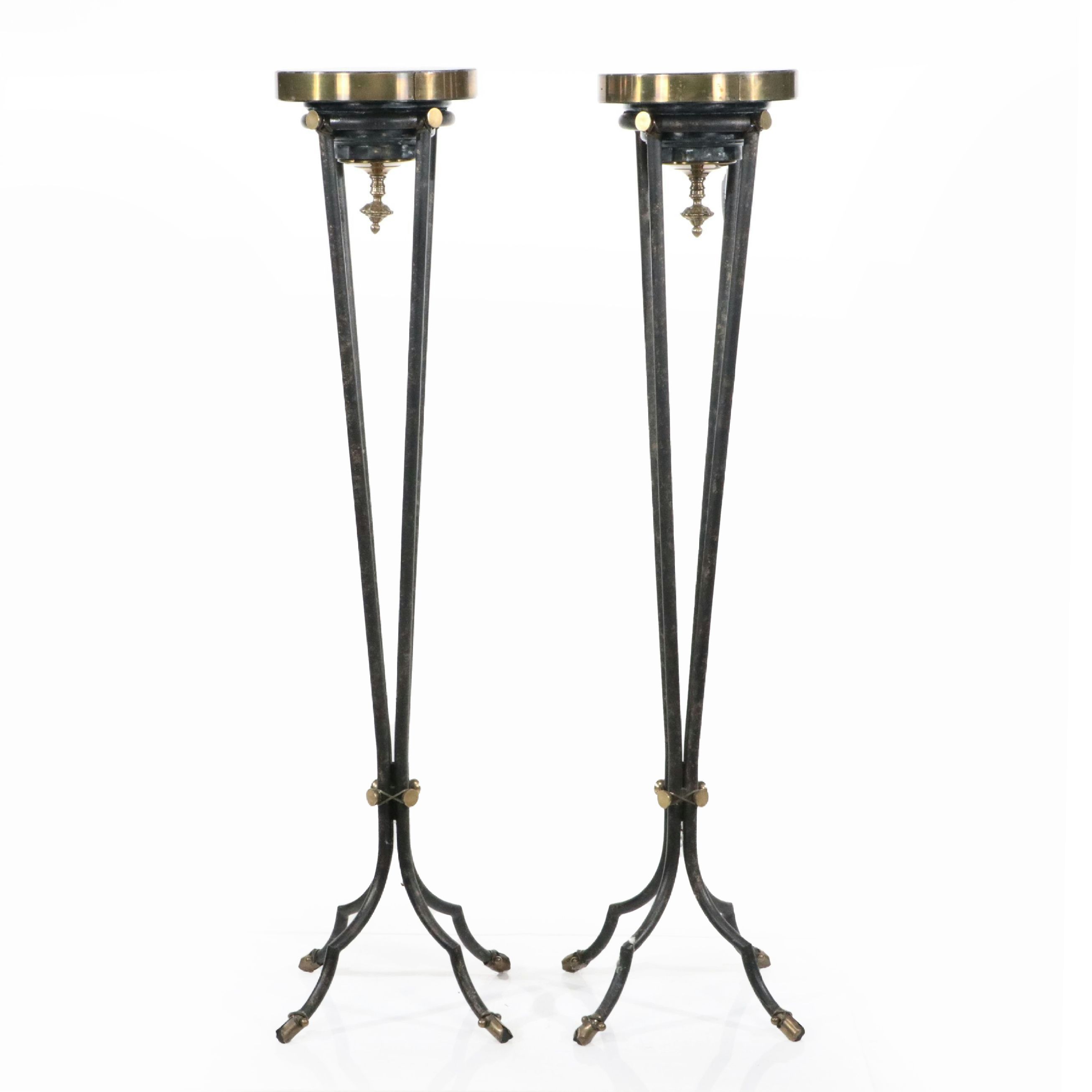 Pair of Directoire Style Metal Plant Stands after Maitland-Smith
