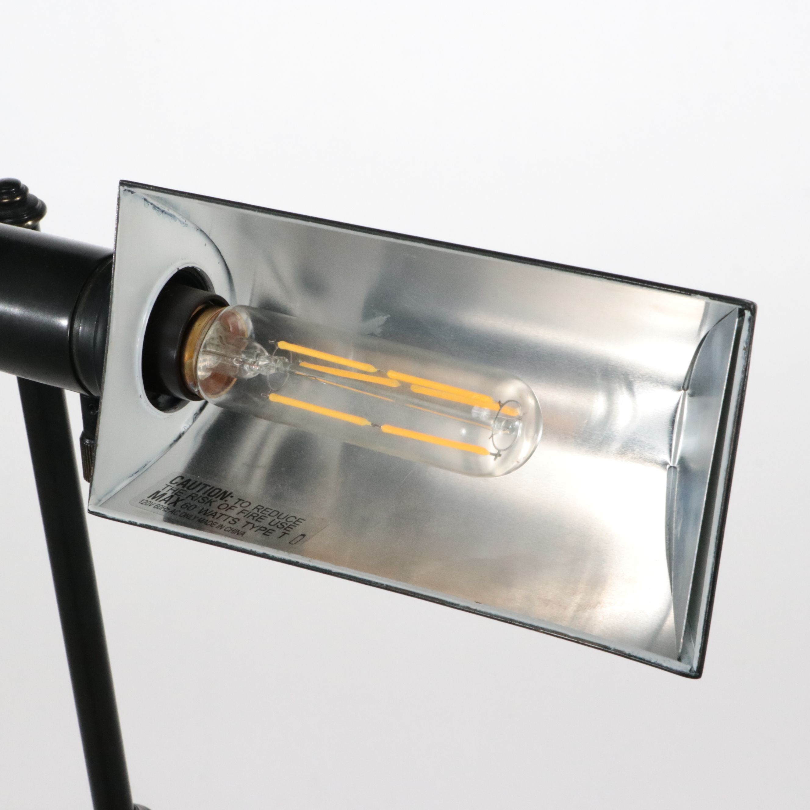 Postmodern Gunmetal Grey Swing Arm Pharmacy Floor Lamp, 2006