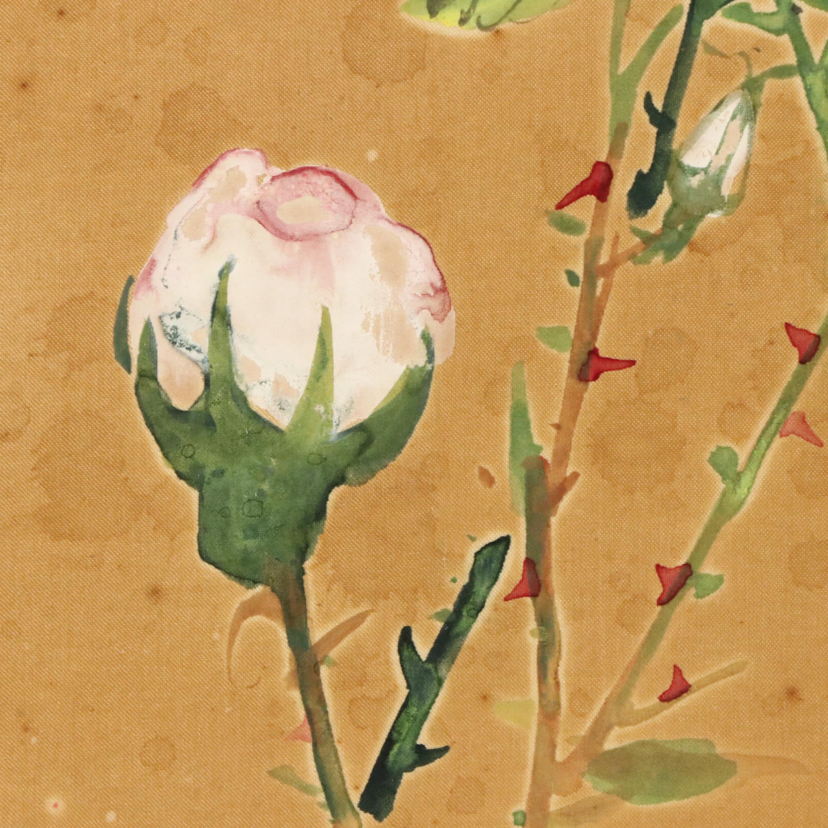 Chinese Huaniaohua Painting on Silk