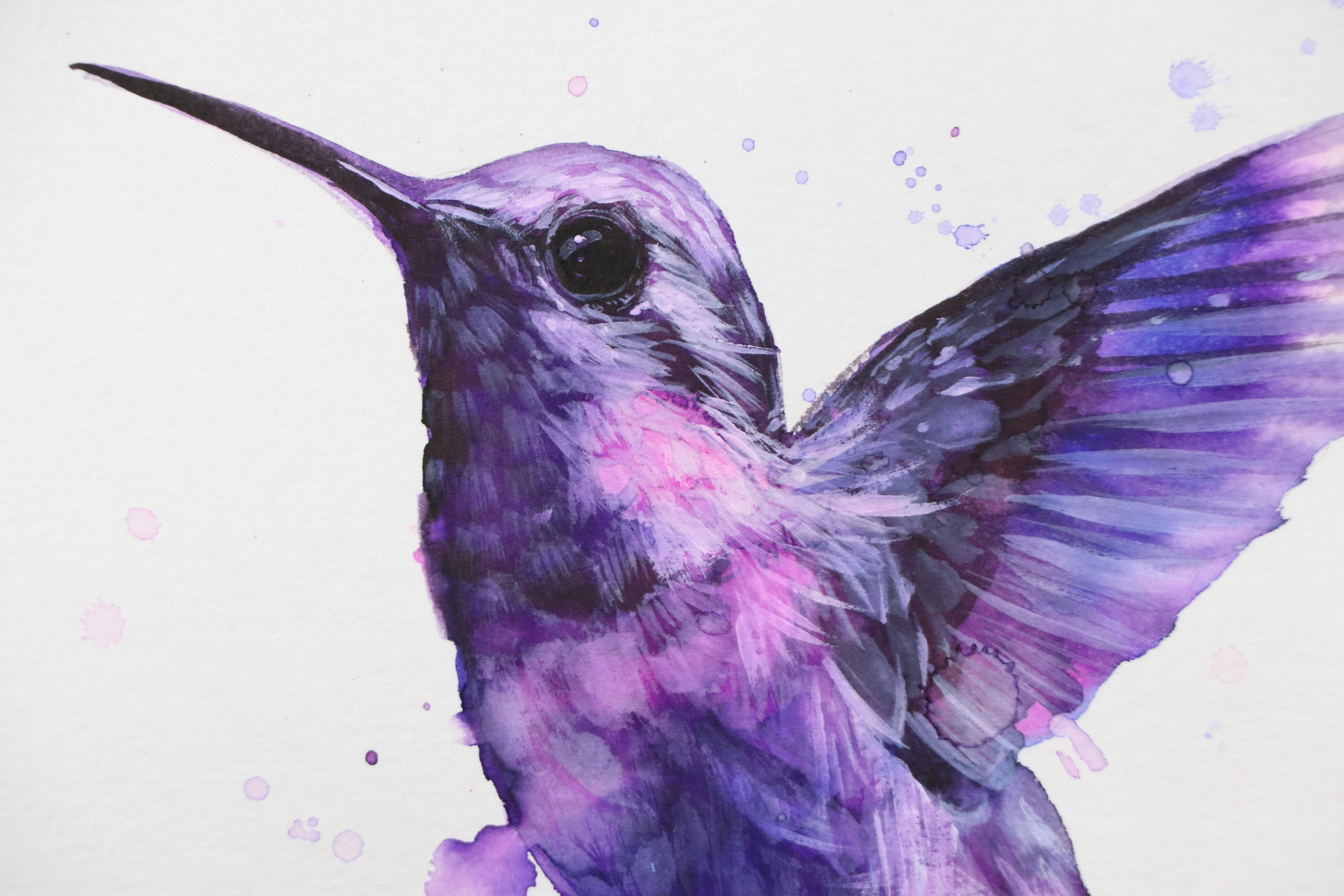 Inga Kovalenko Watercolor Painting of Hummingbird, 2025