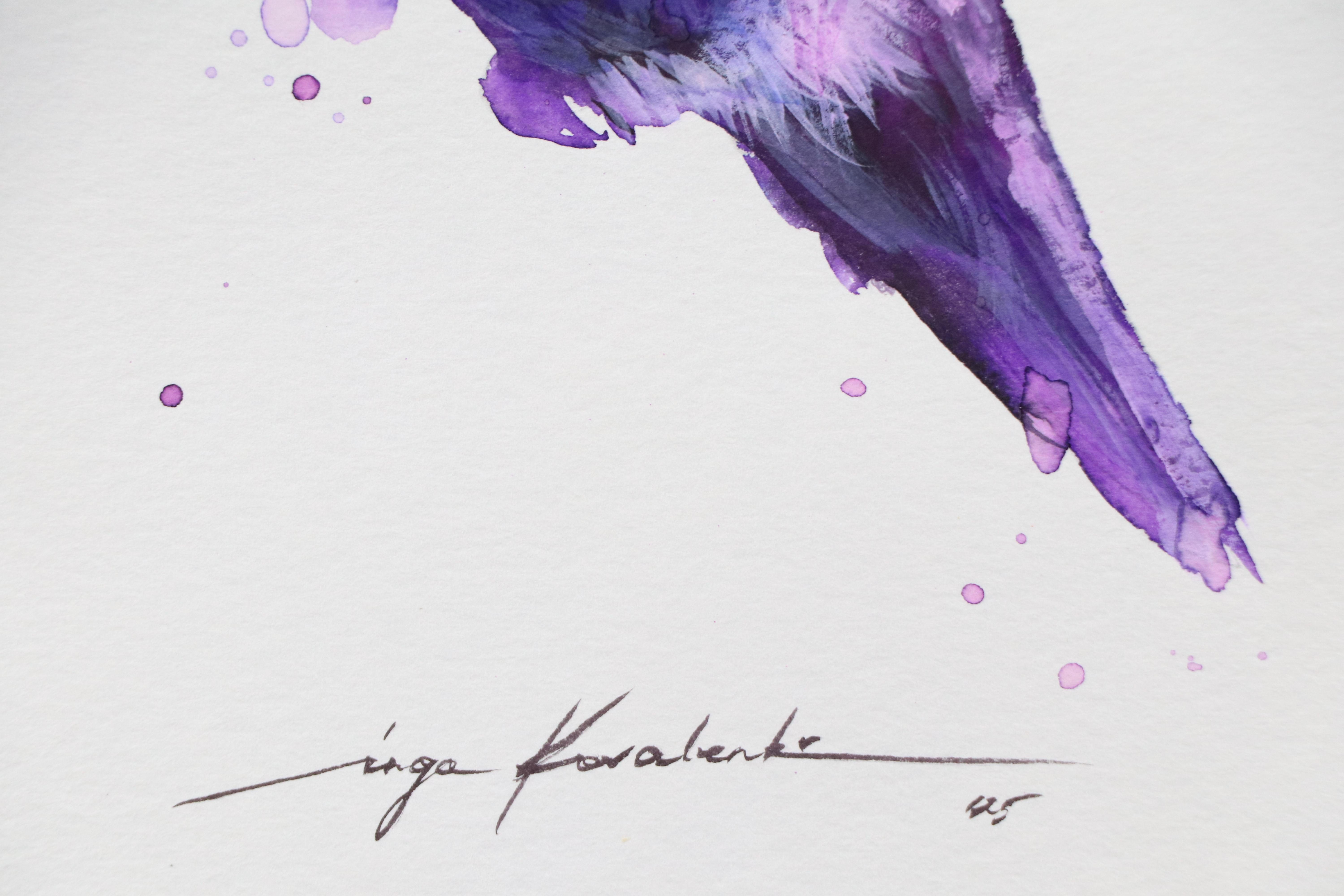 Inga Kovalenko Watercolor Painting of Hummingbird, 2025