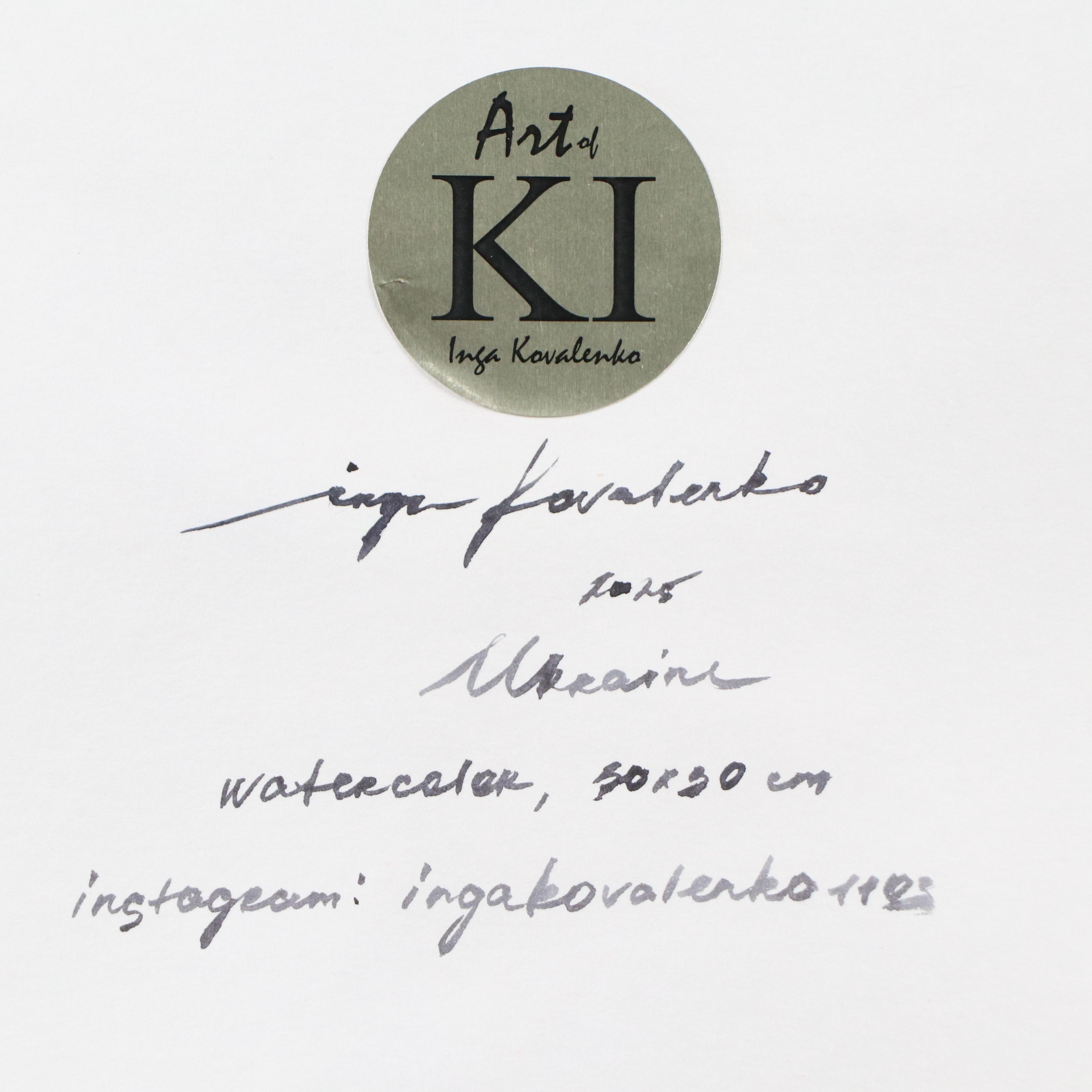 Inga Kovalenko Watercolor Painting of Hummingbird, 2025