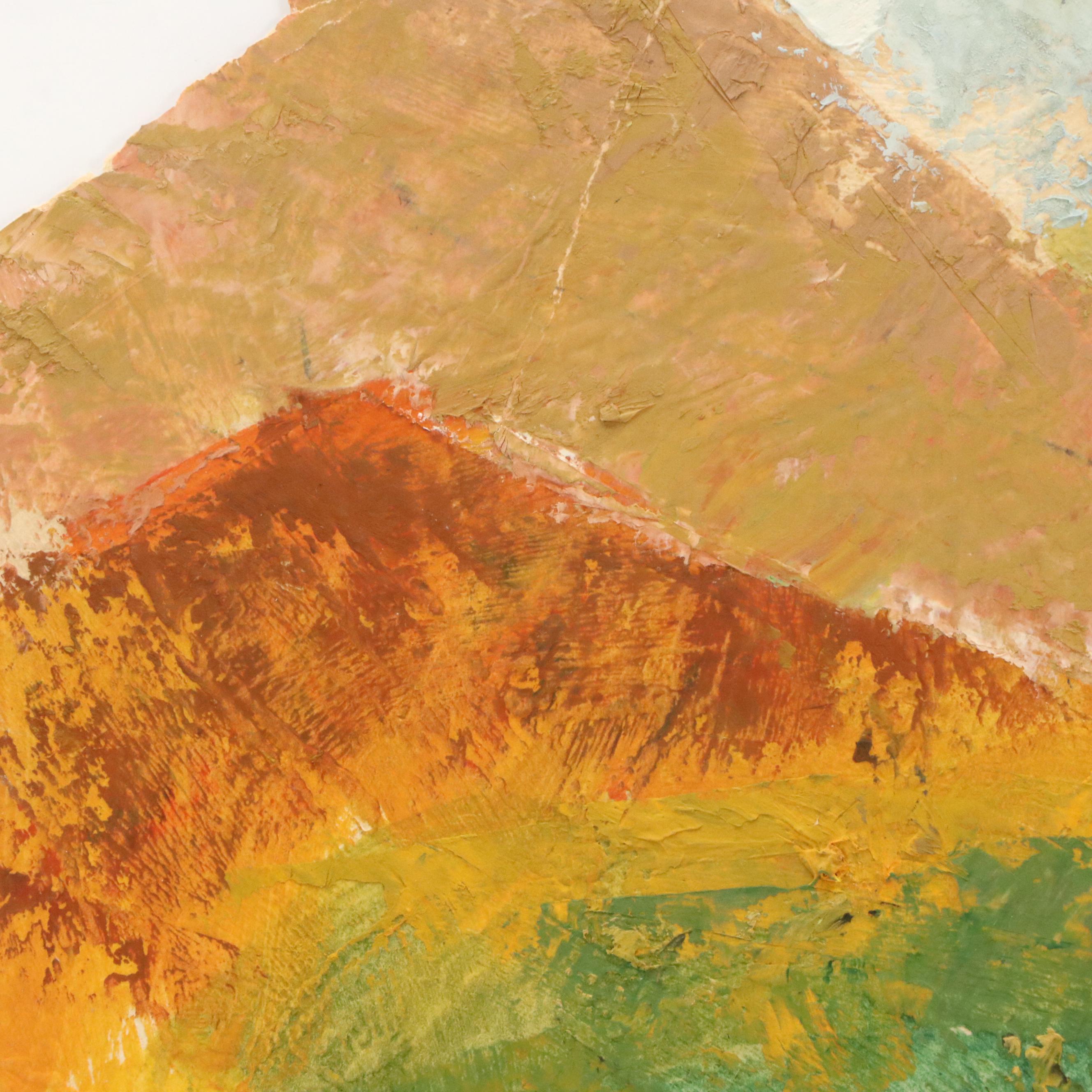 Farm Landscape Oil Painting, 20th Century