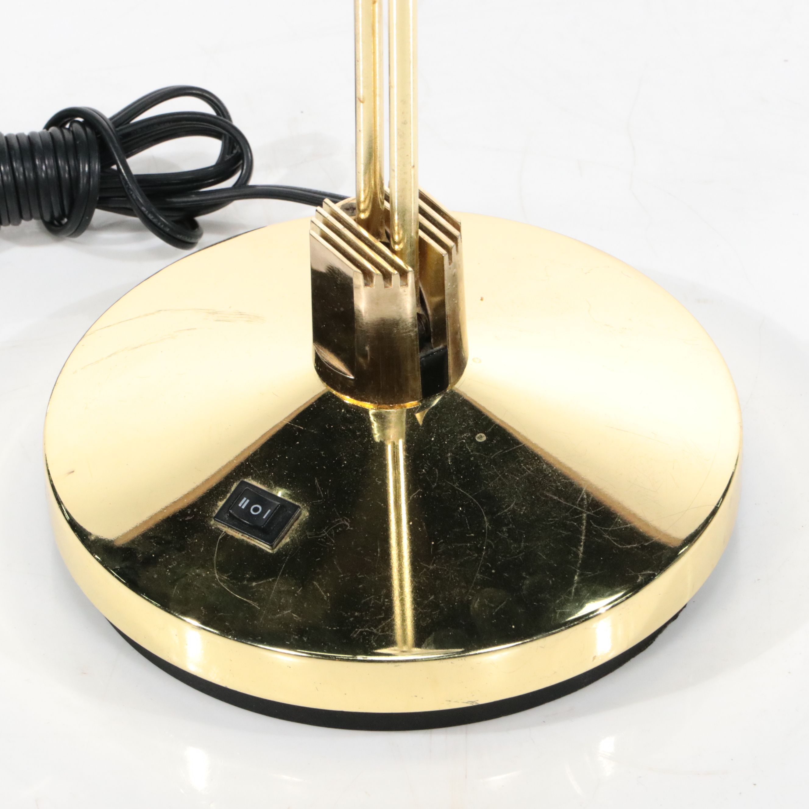 Lacquered Brass and Silver Halogen Desk Lamp