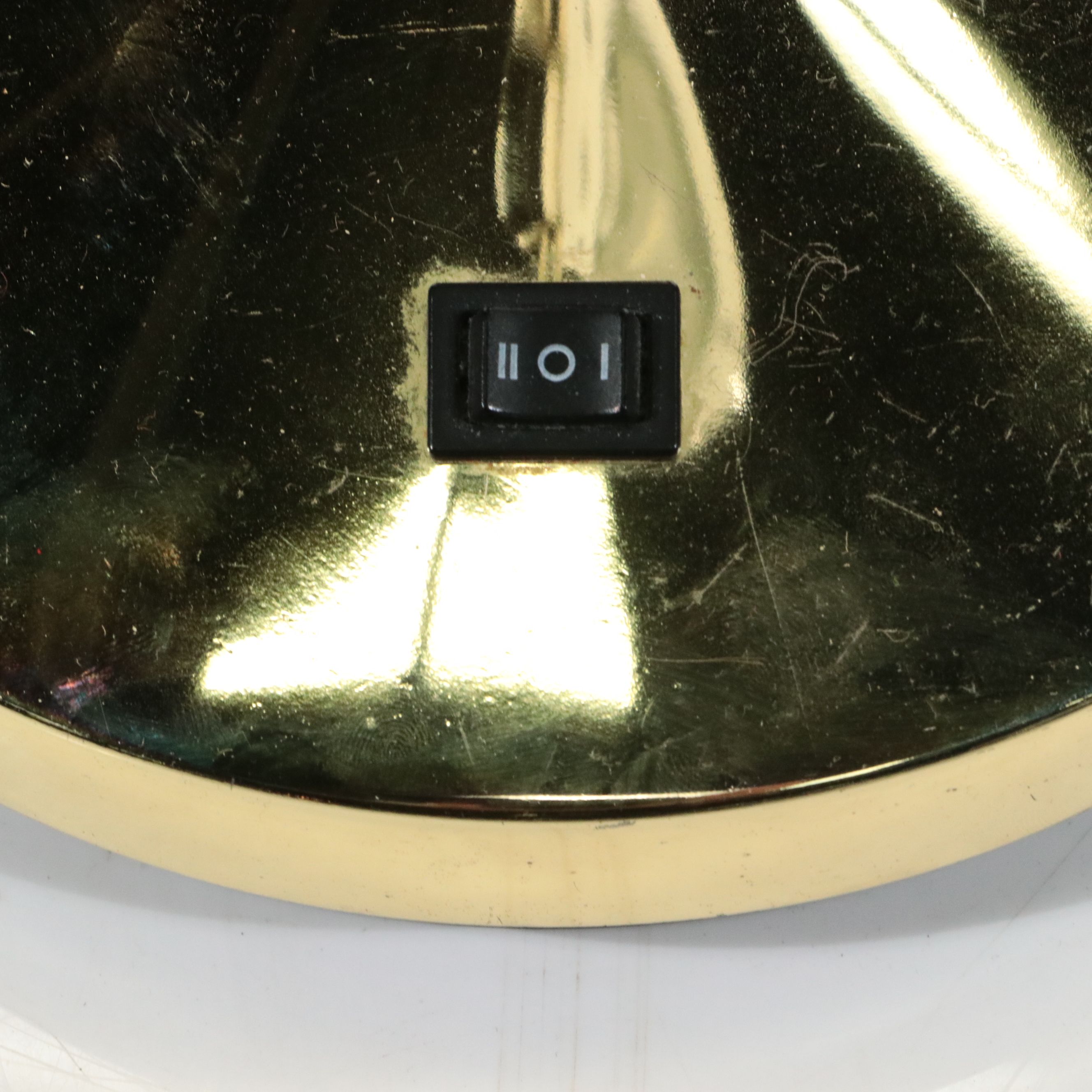 Lacquered Brass and Silver Halogen Desk Lamp