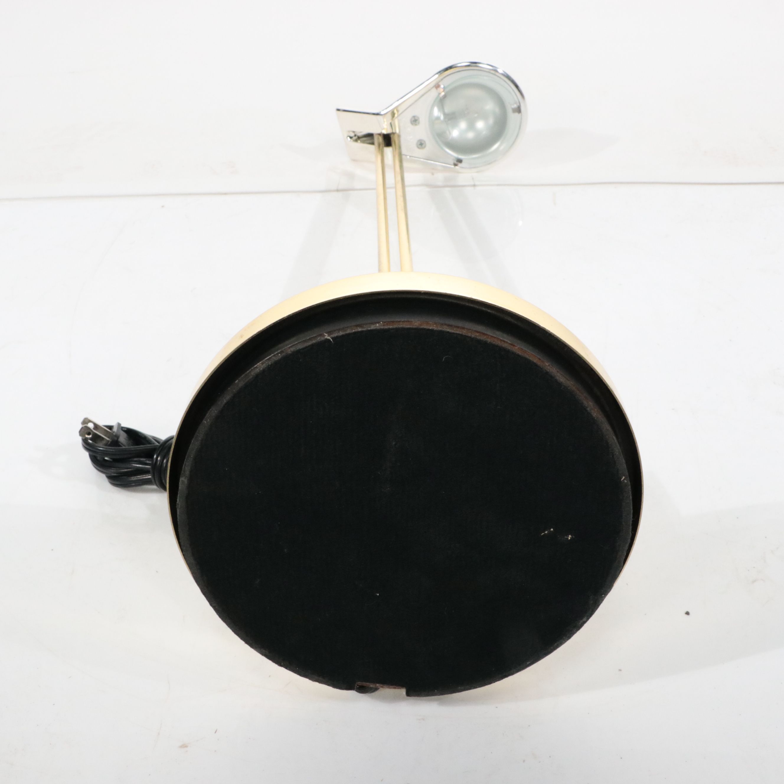 Lacquered Brass and Silver Halogen Desk Lamp