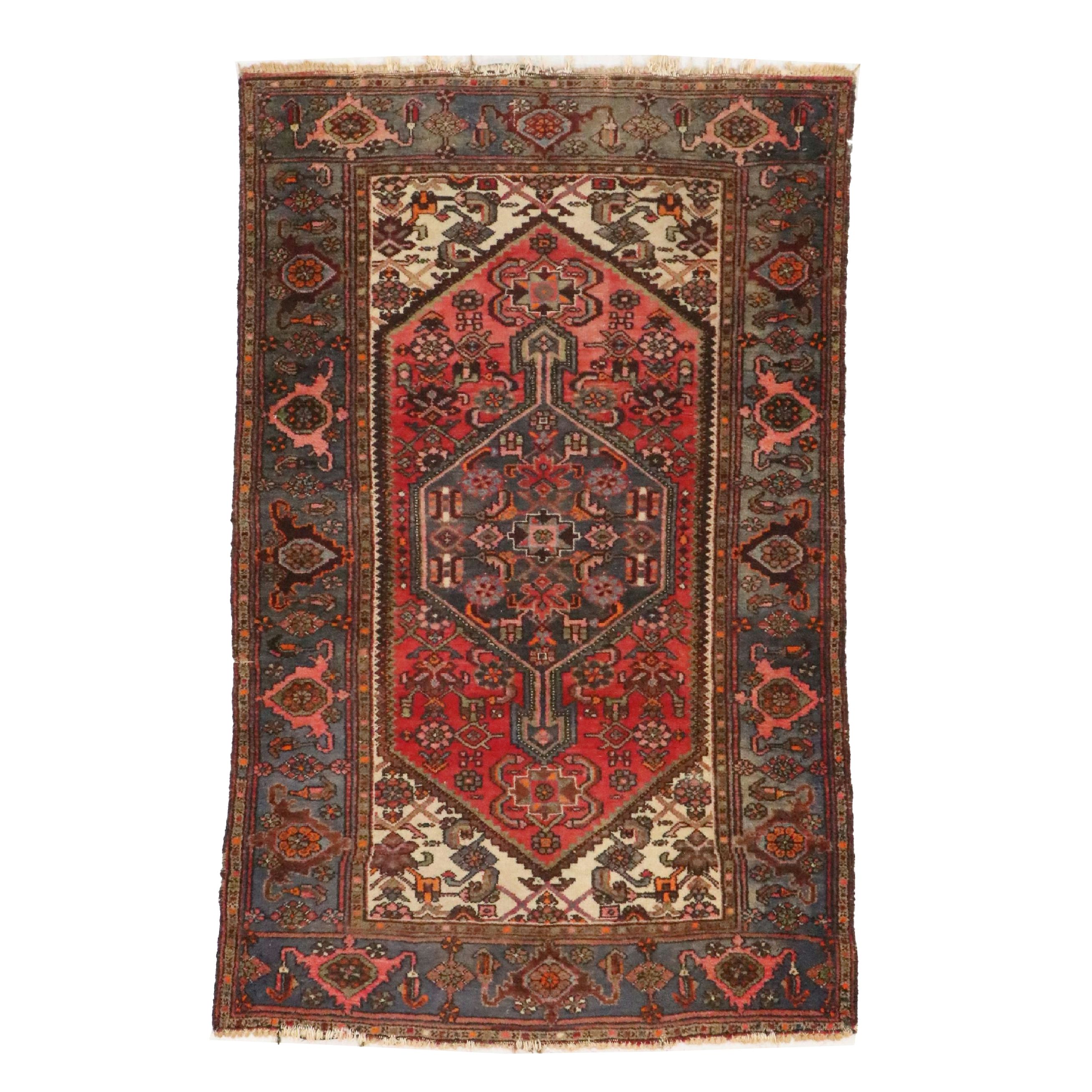 4'2 x 6'8 Hand-Knotted Persian Tuyserkan Area Rug