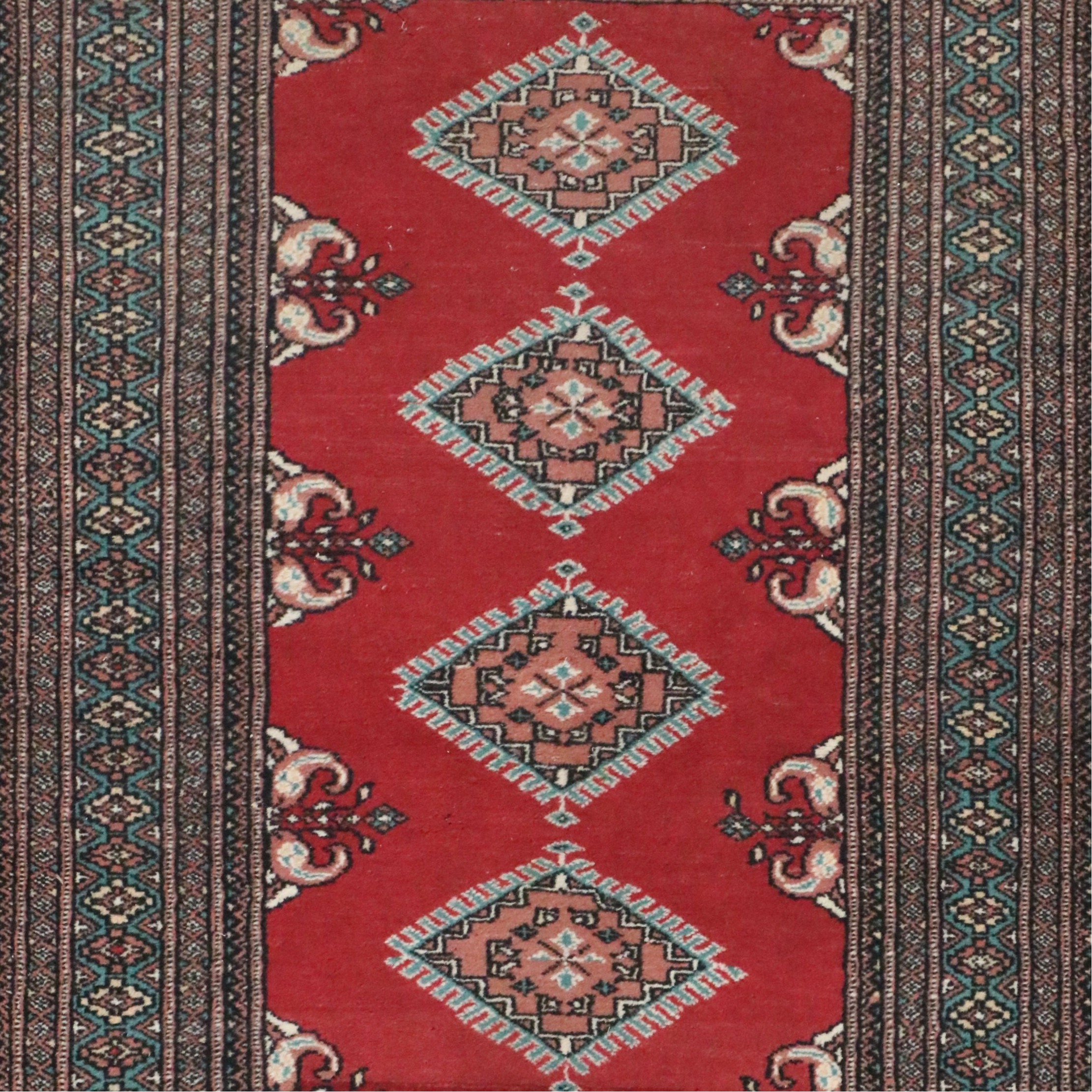 3'3 x 5' Hand-Knotted Pakistani Bokhara Accent Rug