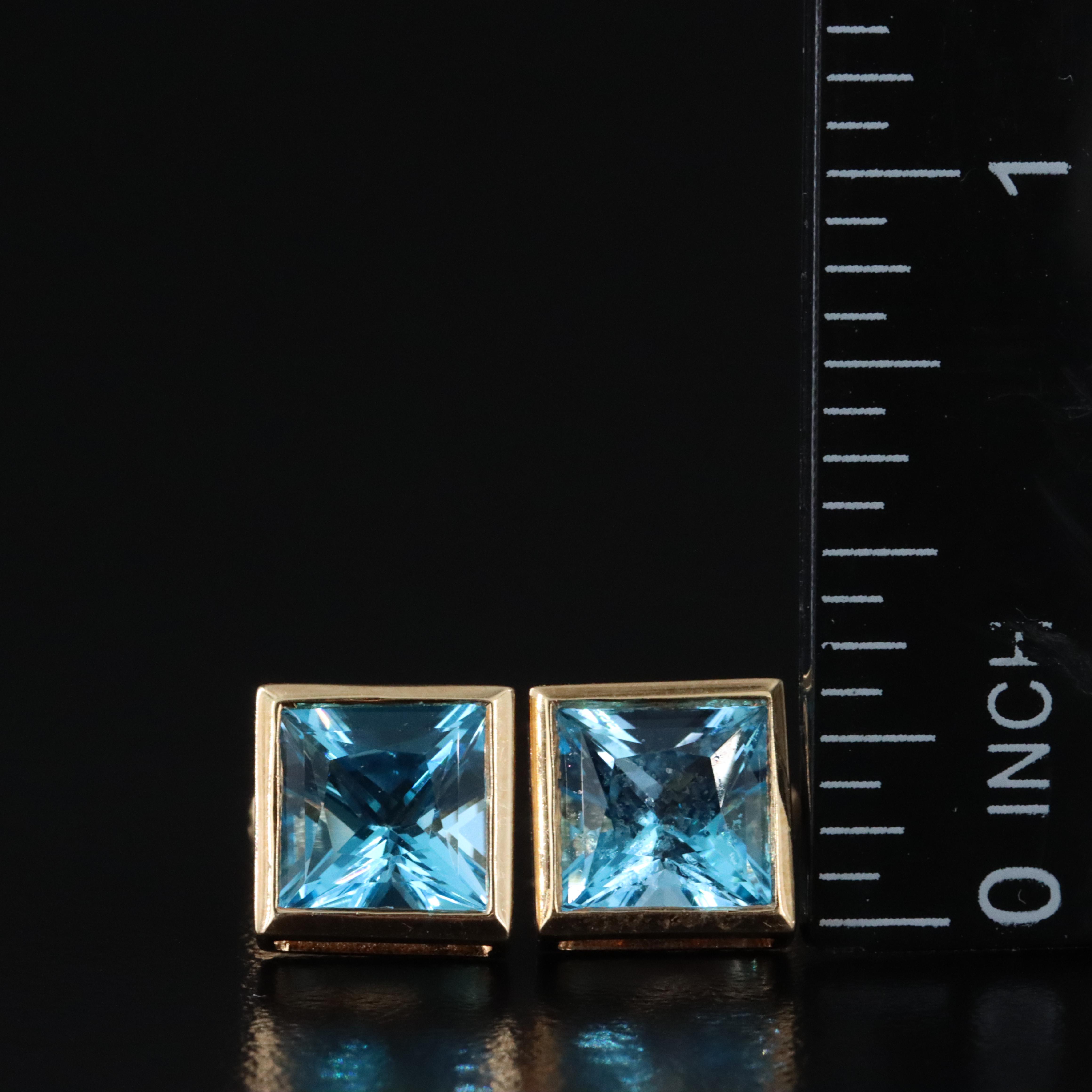 14K Swiss Blue Topaz Pendant Necklace and Earrings