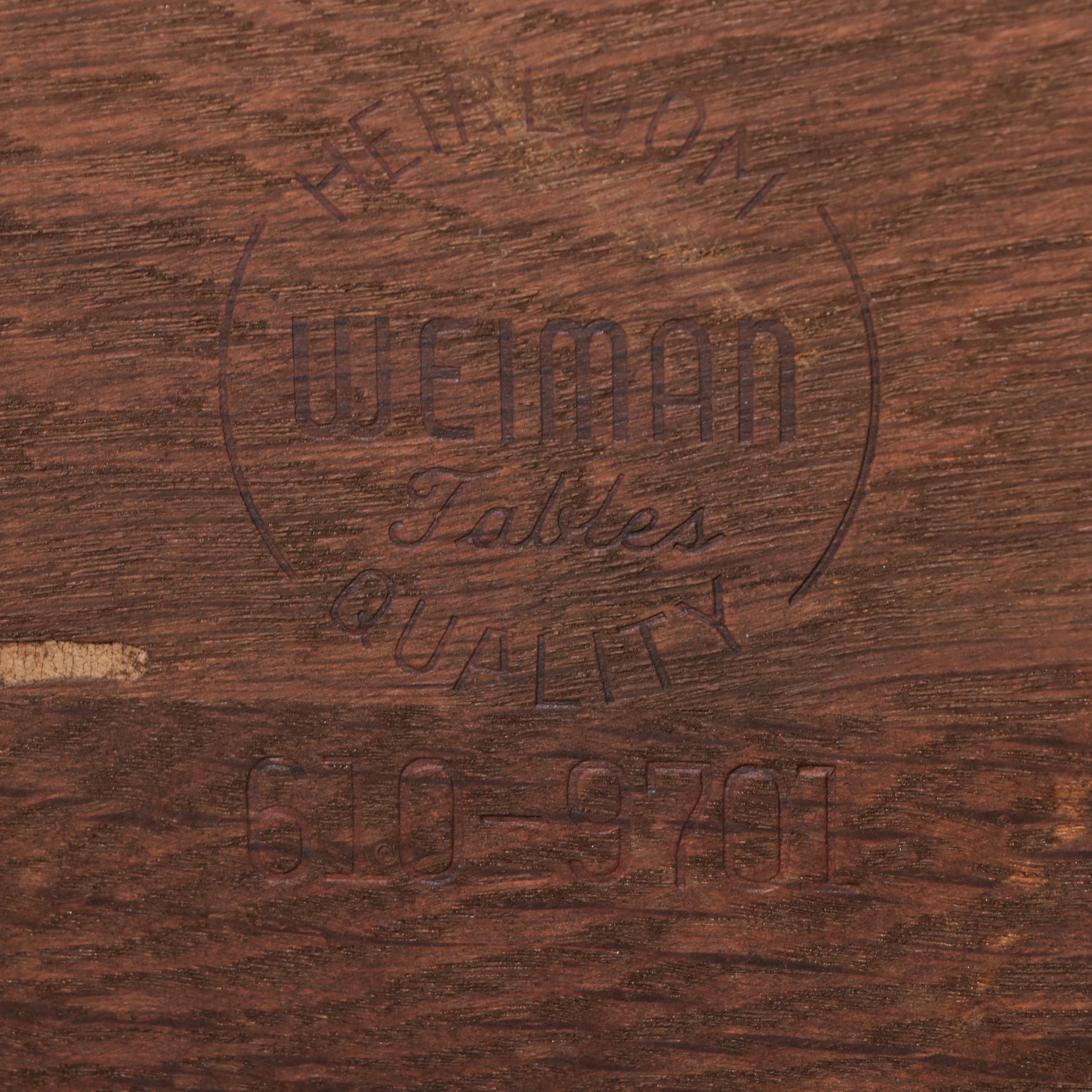 Pair of Weiman Mahogany End Tables with Inset Leather Tops