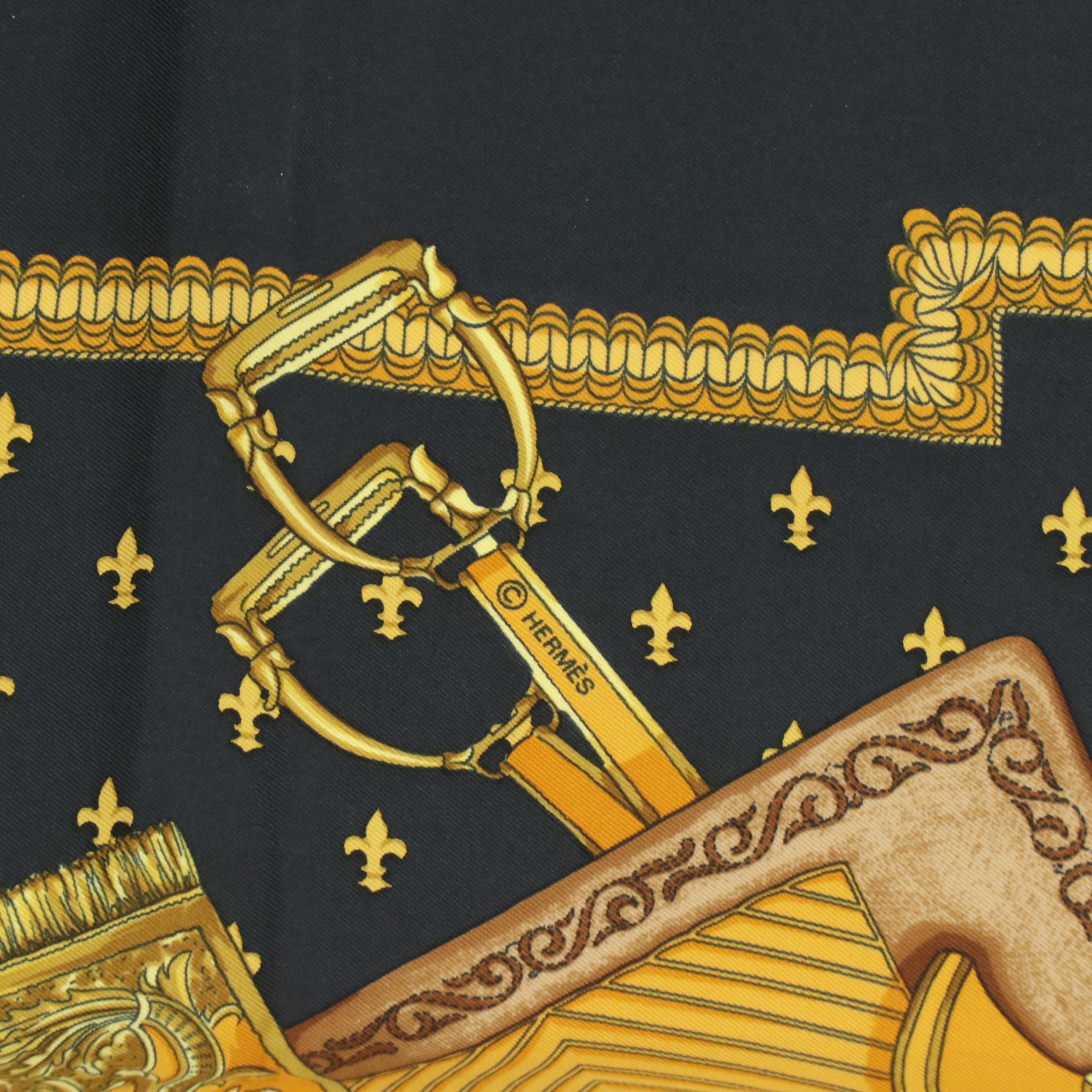 Hermès "Selles a Housse" Silk Twill Scarf 90 in Box