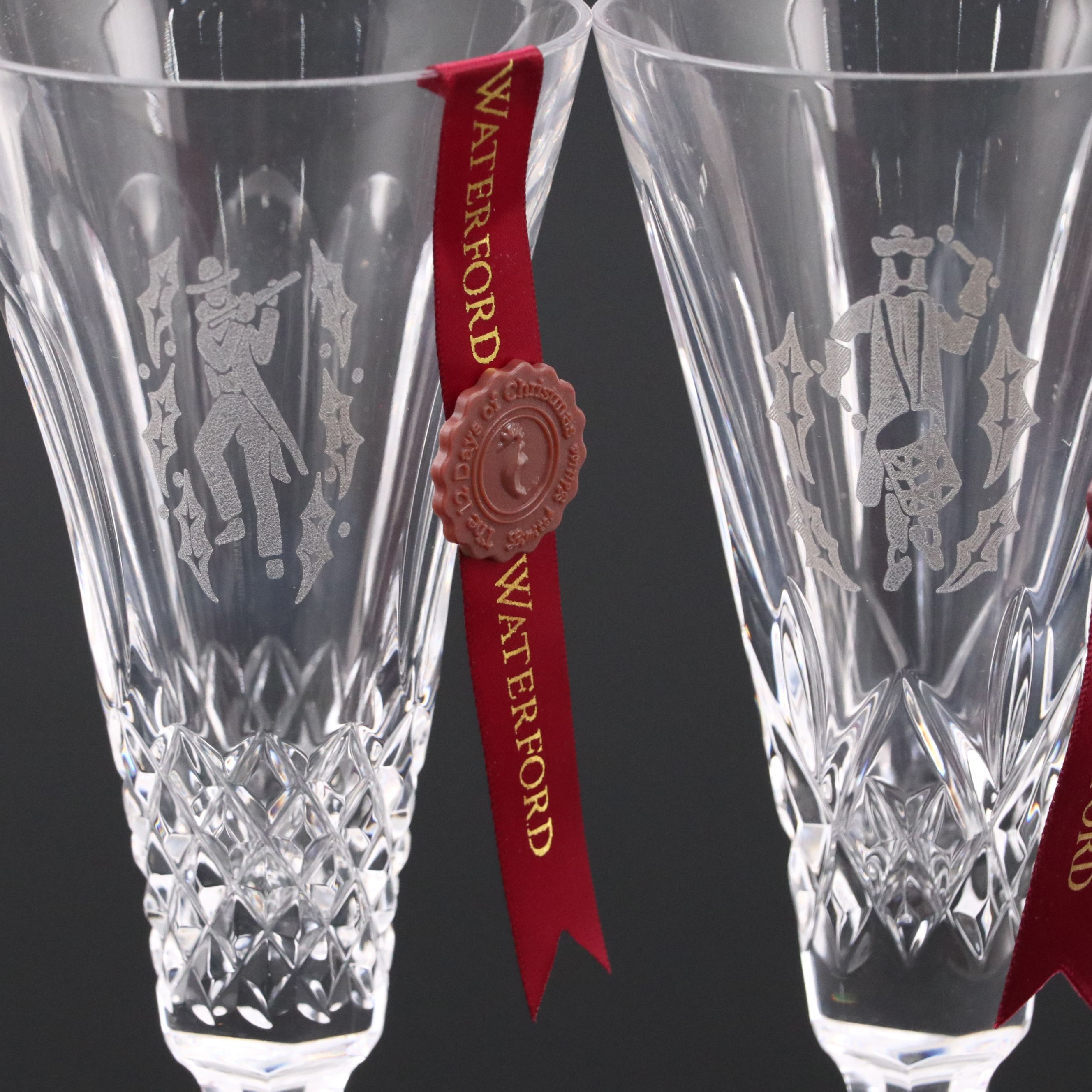 Waterford "Lismore" Drummers and "Colleen" Pipers 12 Days of Christmas Flutes