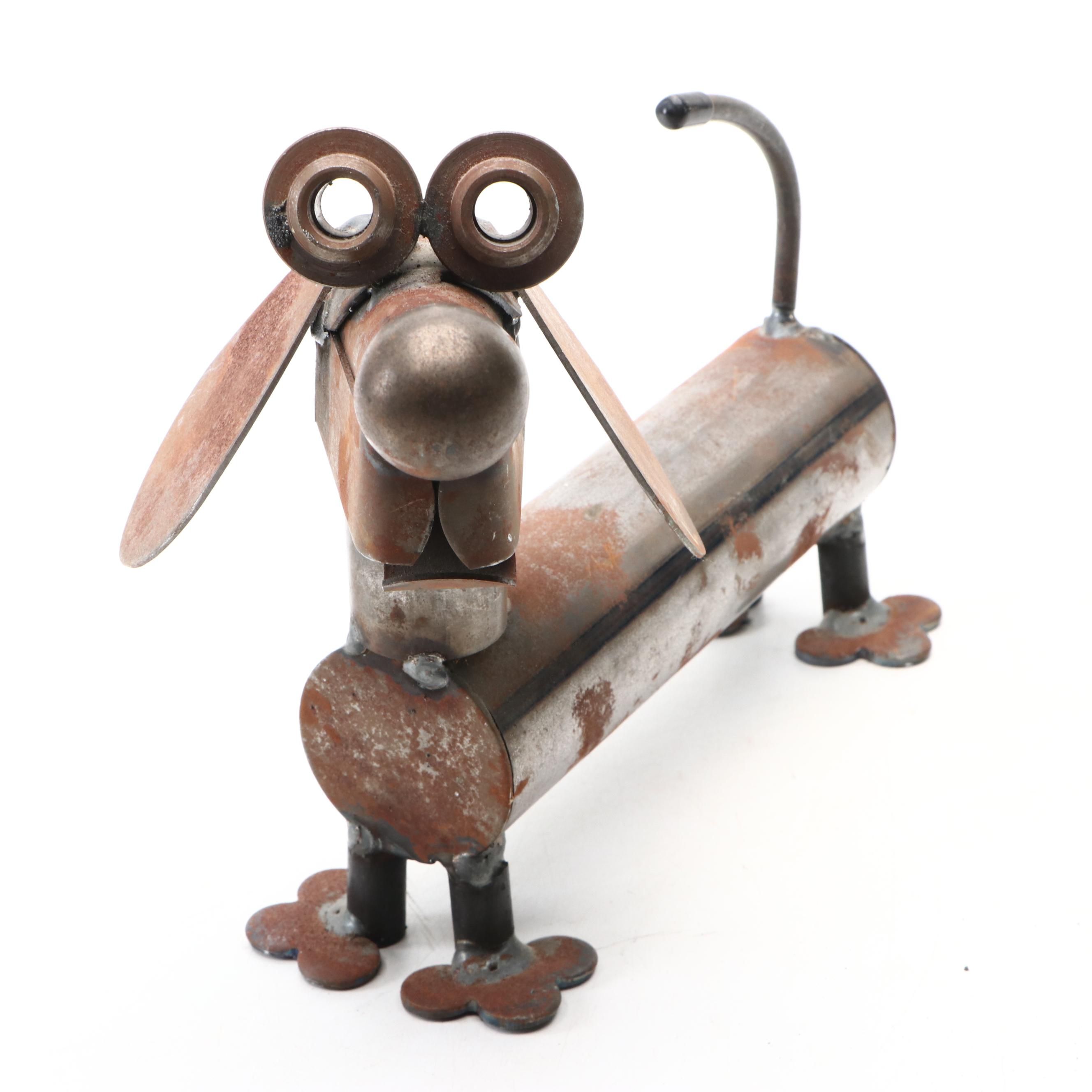 Yard Birds Welded Scrap Metal Dachshund