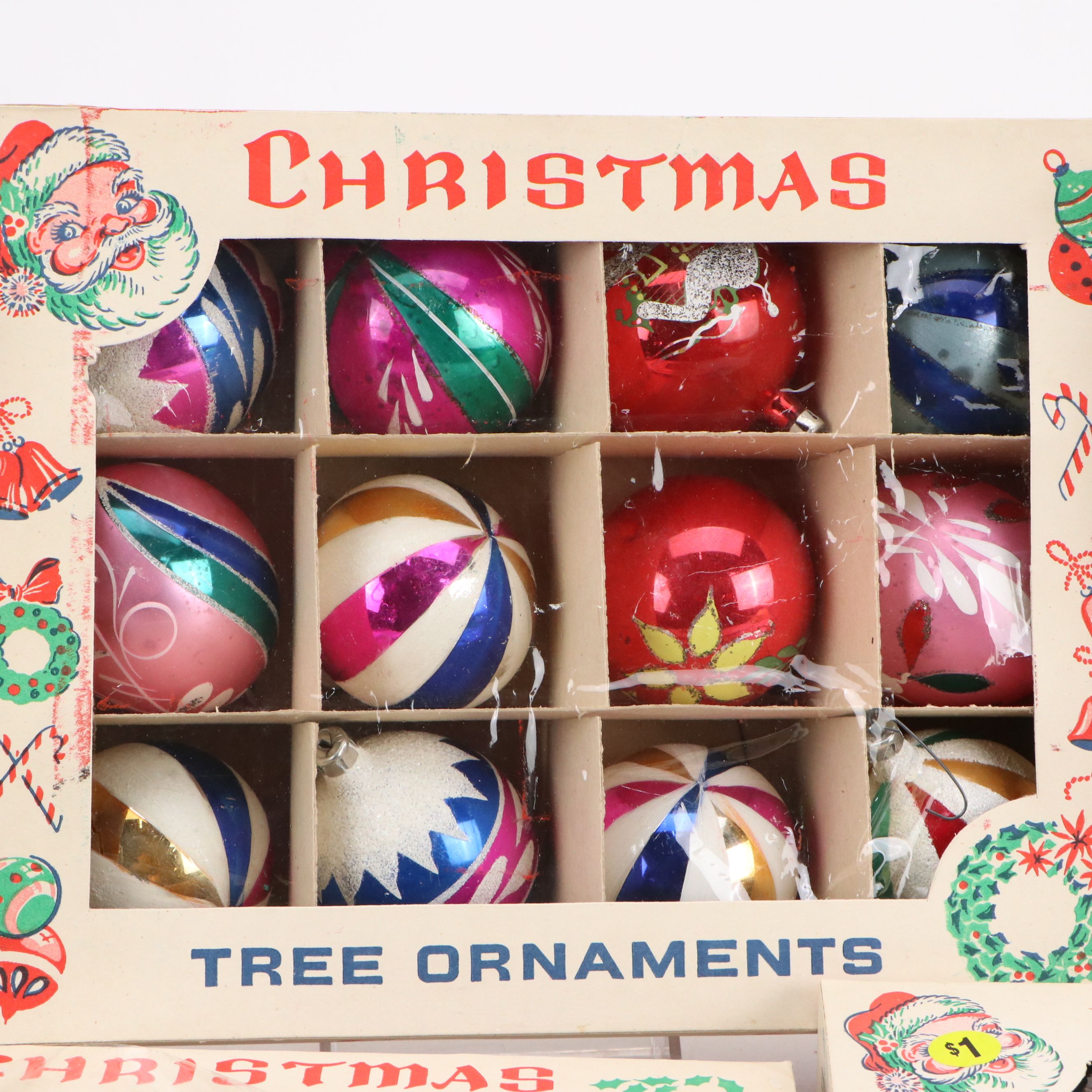 Vintage Glass Christmas Ornament Sets