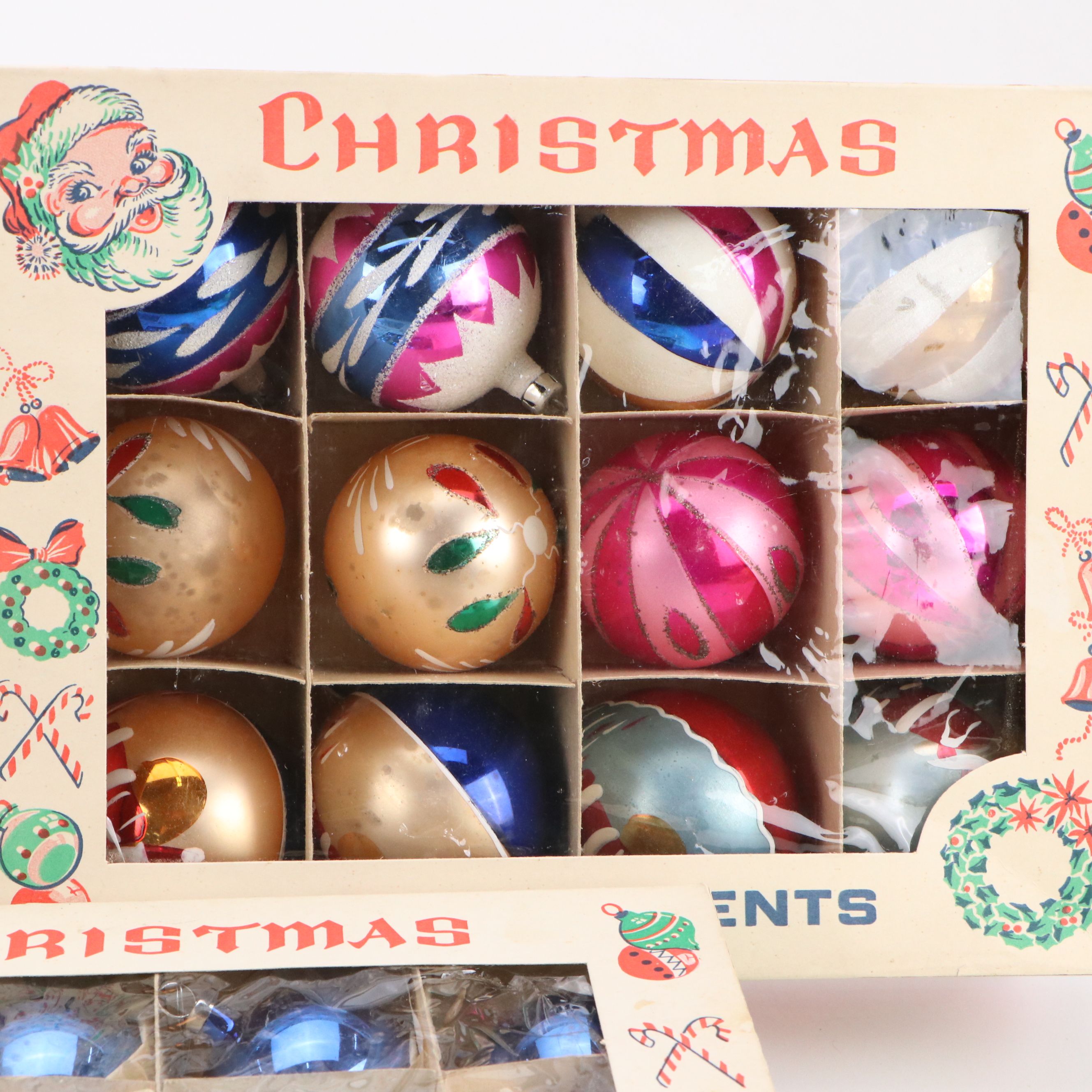 Vintage Glass Christmas Ornament Sets