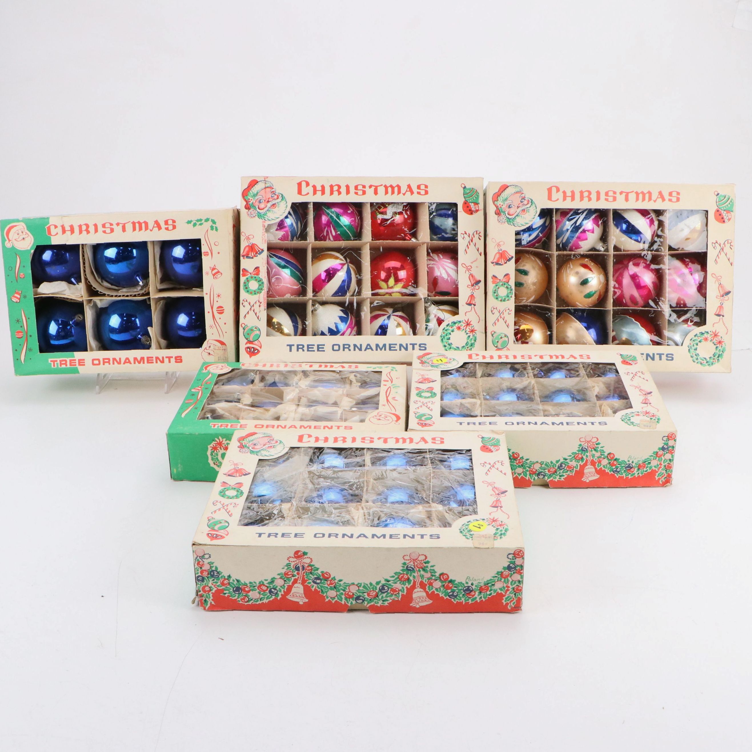 Vintage Glass Christmas Ornament Sets