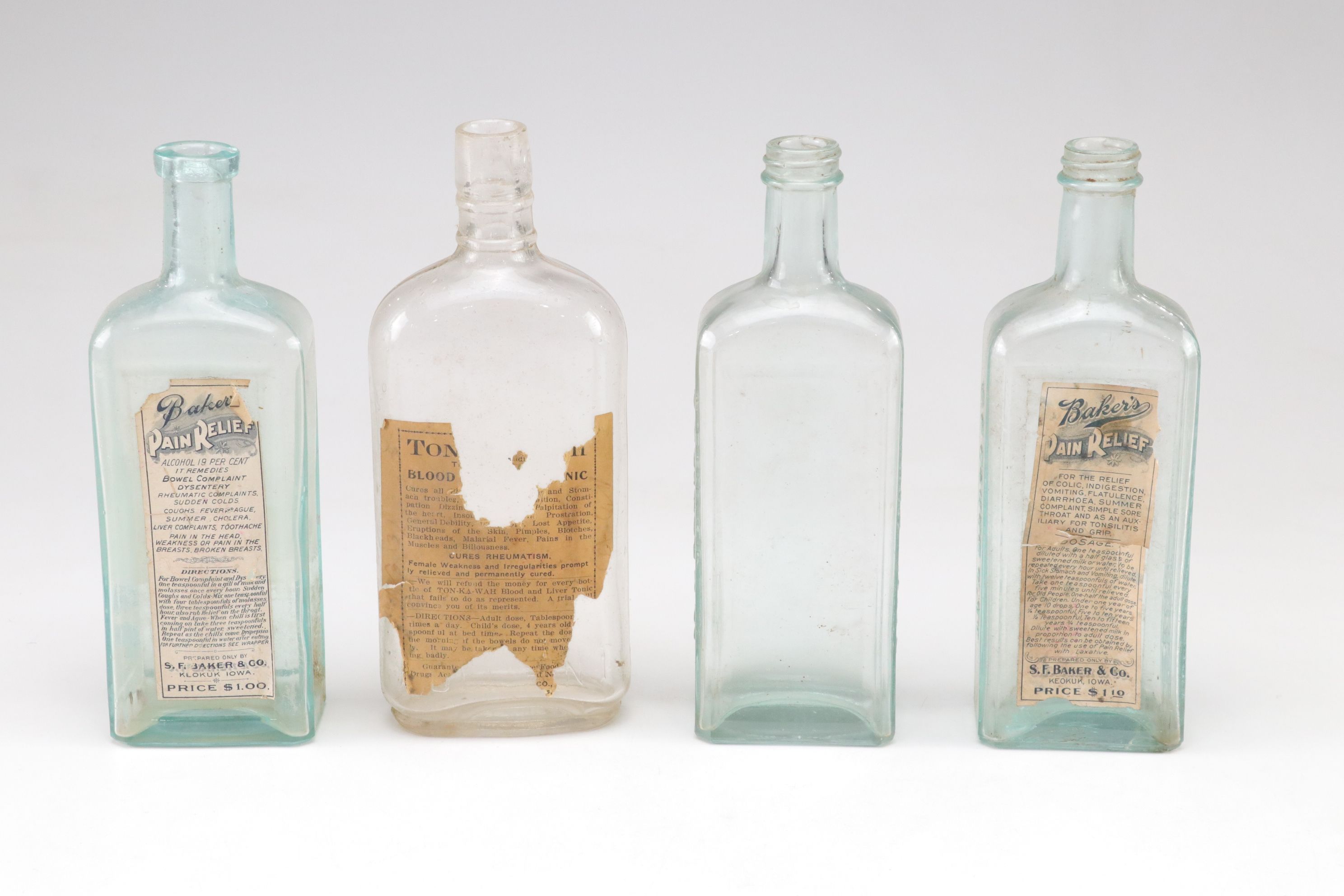 Apothecary Bottles for Colds, Pain and Ailments with Wicker Picnic Basket