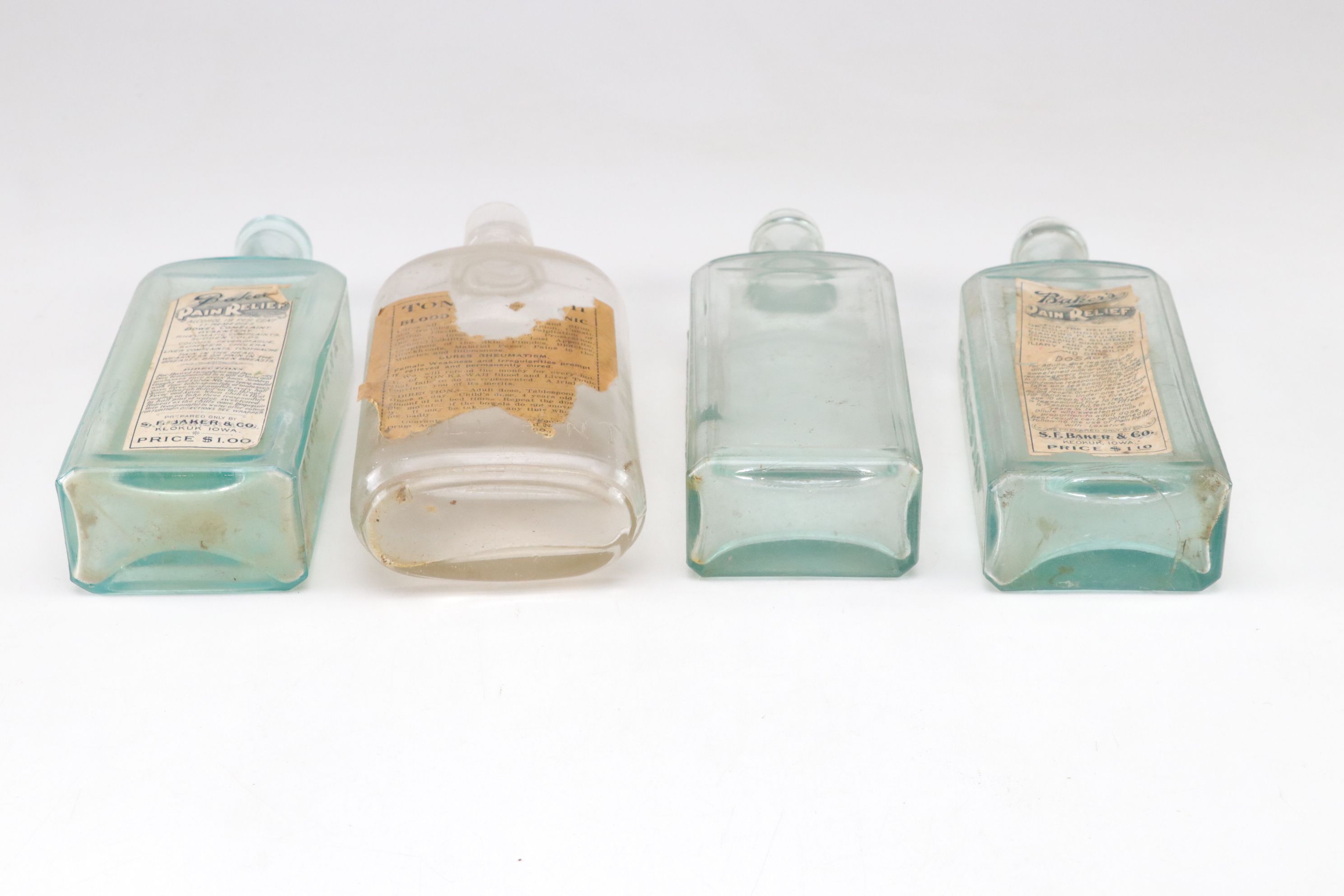 Apothecary Bottles for Colds, Pain and Ailments with Wicker Picnic Basket