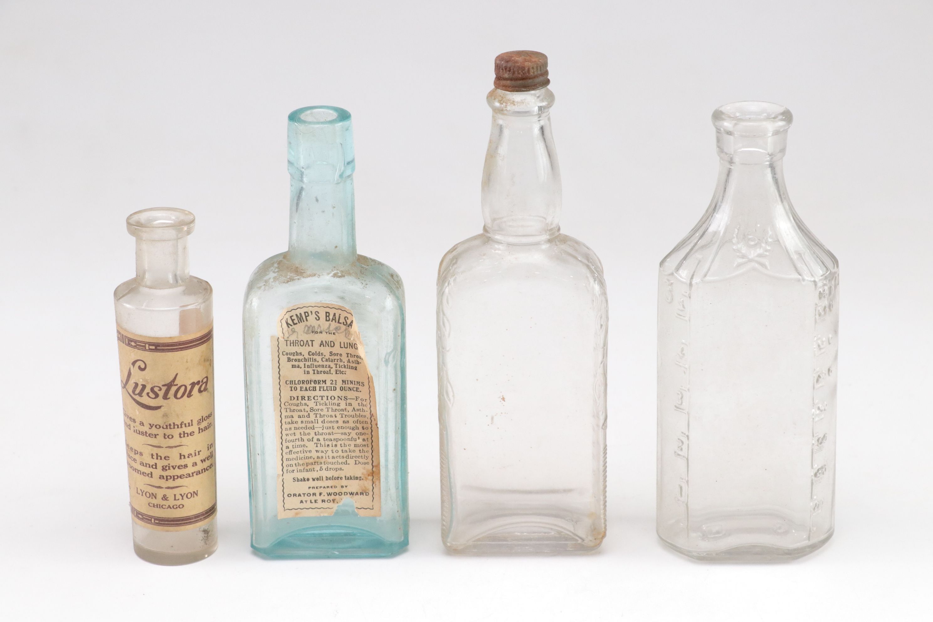 Apothecary Bottles for Colds, Pain and Ailments with Wicker Picnic Basket