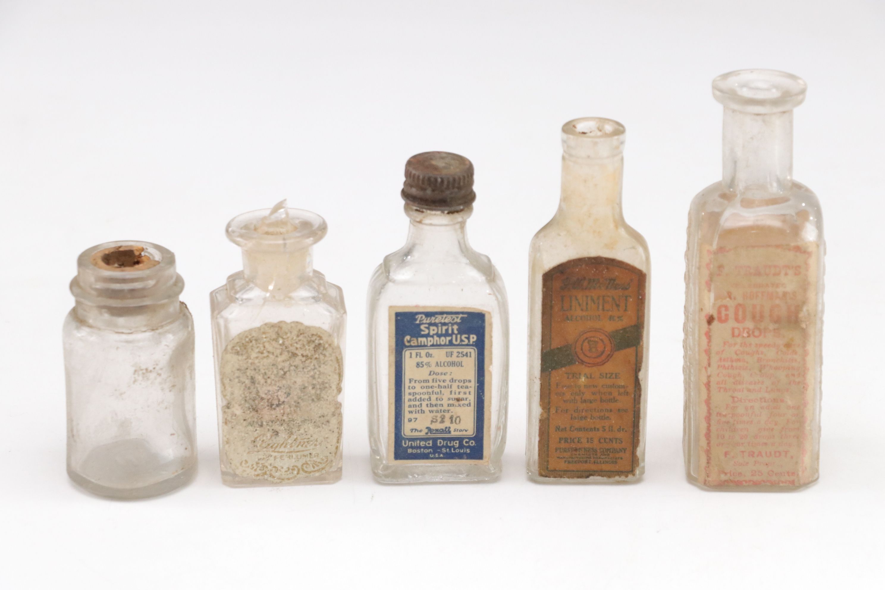 Apothecary Bottles for Colds, Pain and Ailments with Wicker Picnic Basket