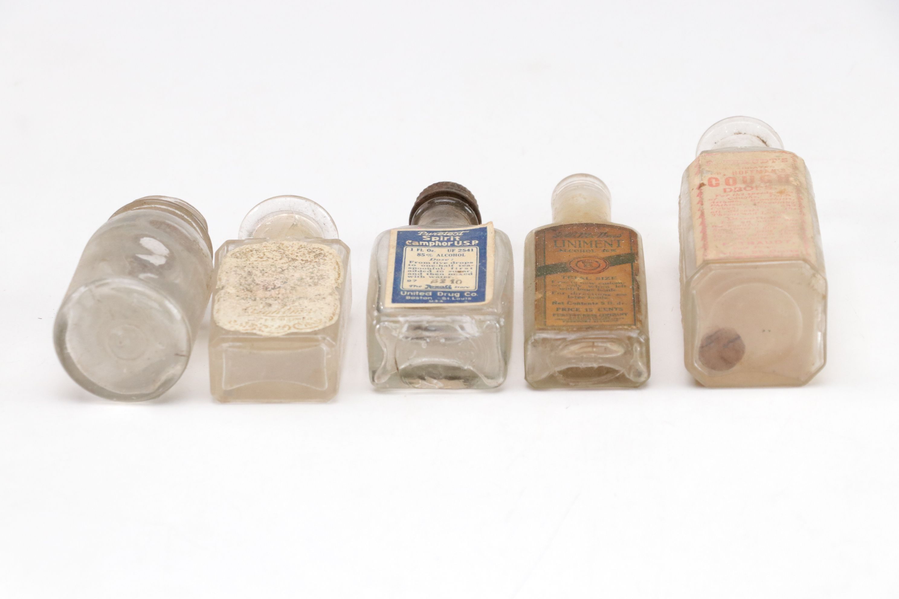 Apothecary Bottles for Colds, Pain and Ailments with Wicker Picnic Basket