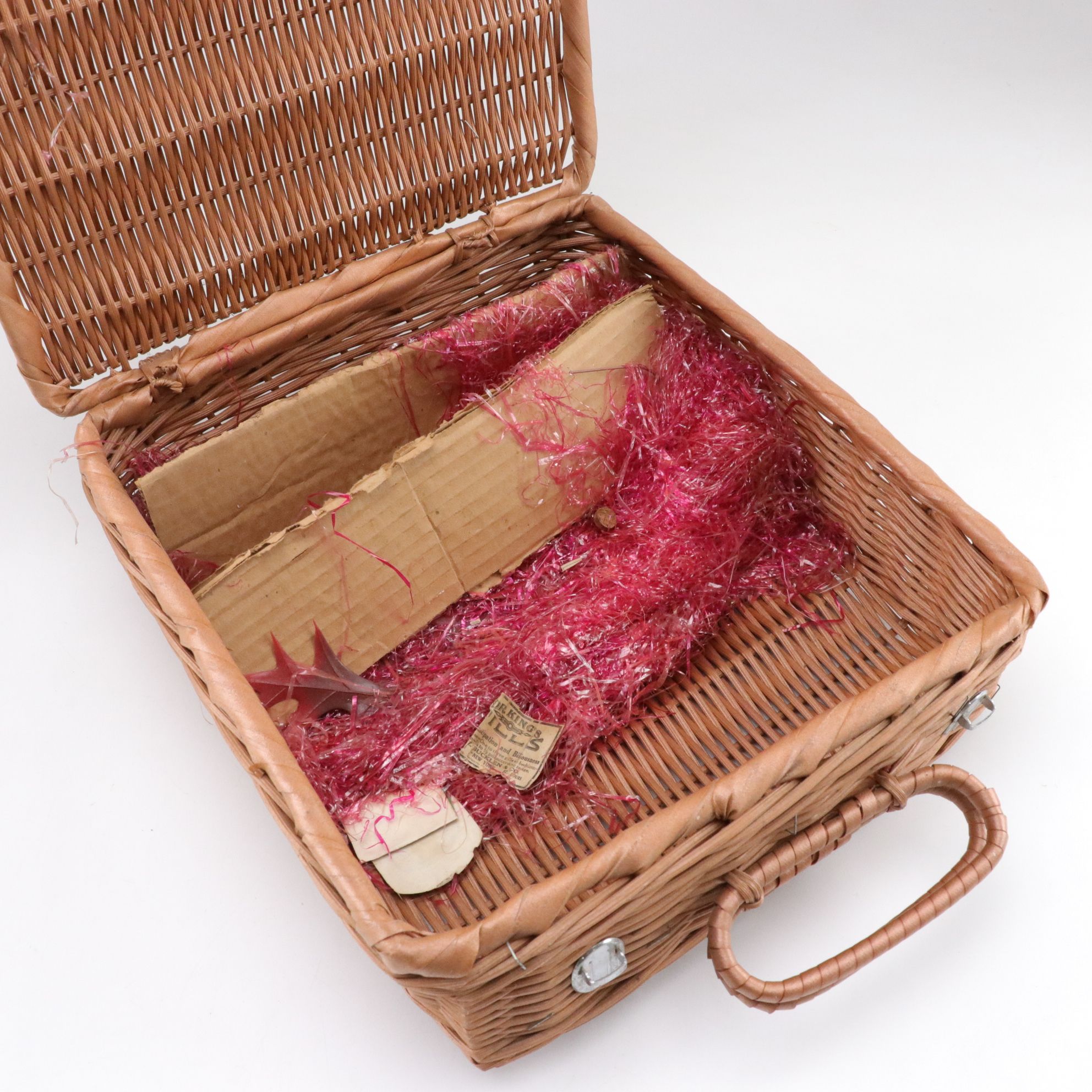 Apothecary Bottles for Colds, Pain and Ailments with Wicker Picnic Basket