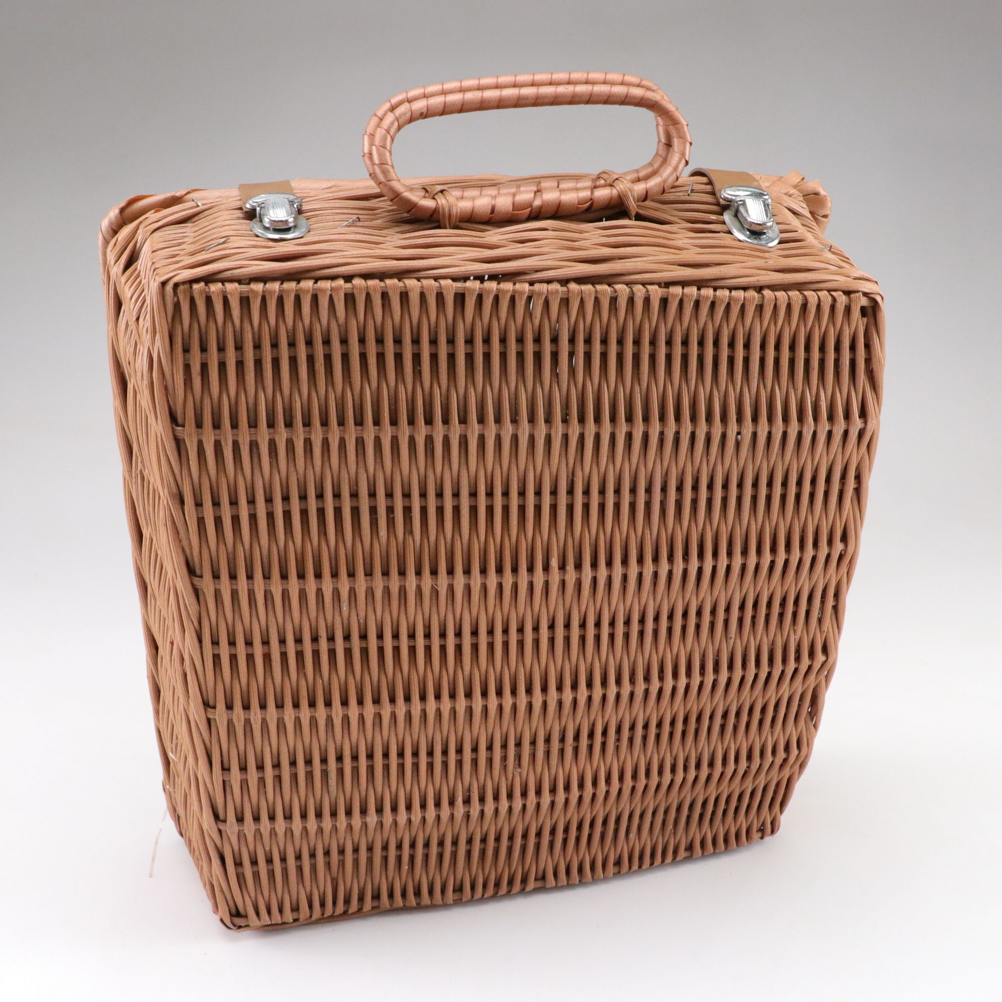 Apothecary Bottles for Colds, Pain and Ailments with Wicker Picnic Basket