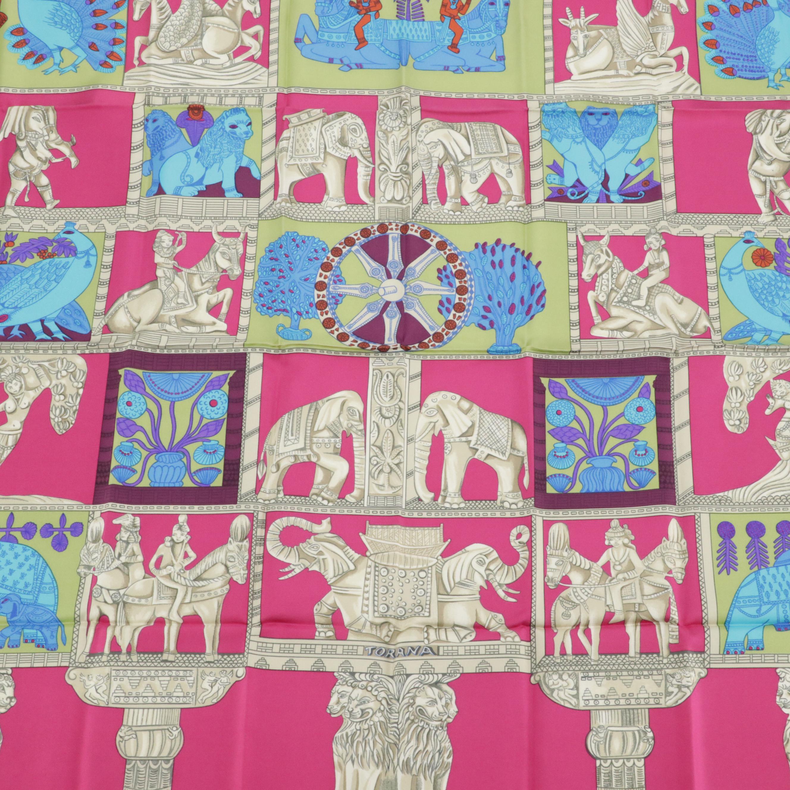 Hermès "Torana" Scarf 90 in Silk Twill