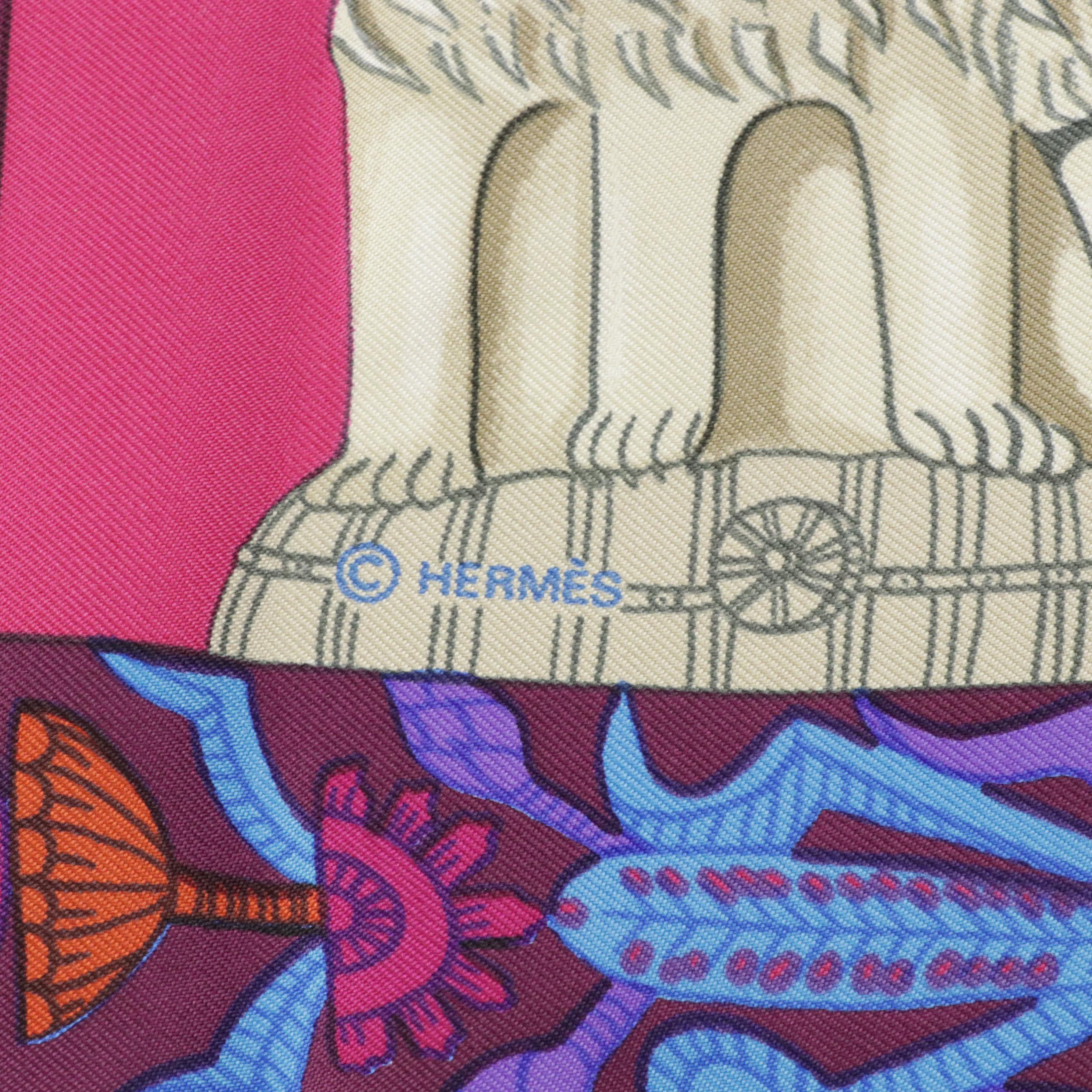 Hermès "Torana" Scarf 90 in Silk Twill