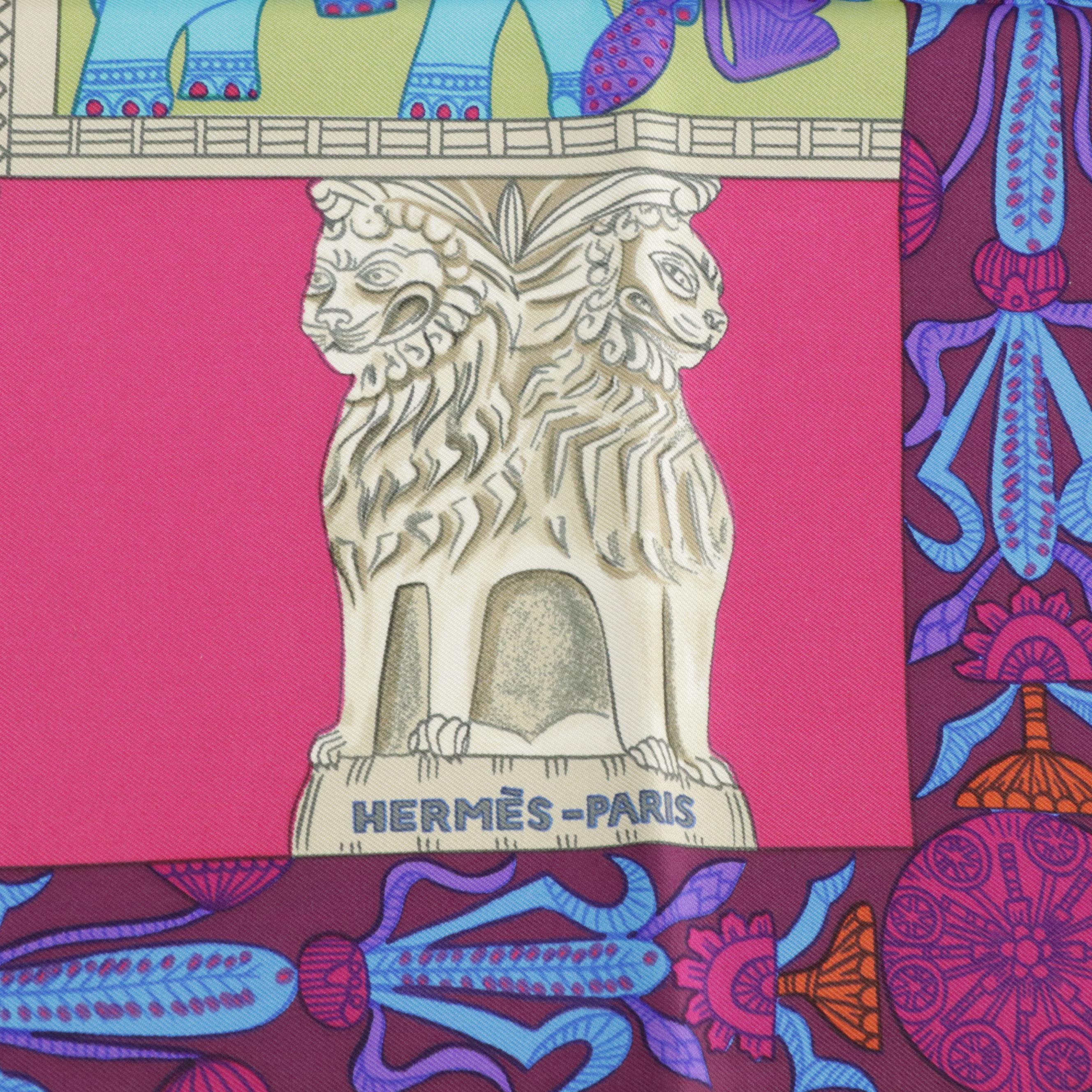 Hermès "Torana" Scarf 90 in Silk Twill