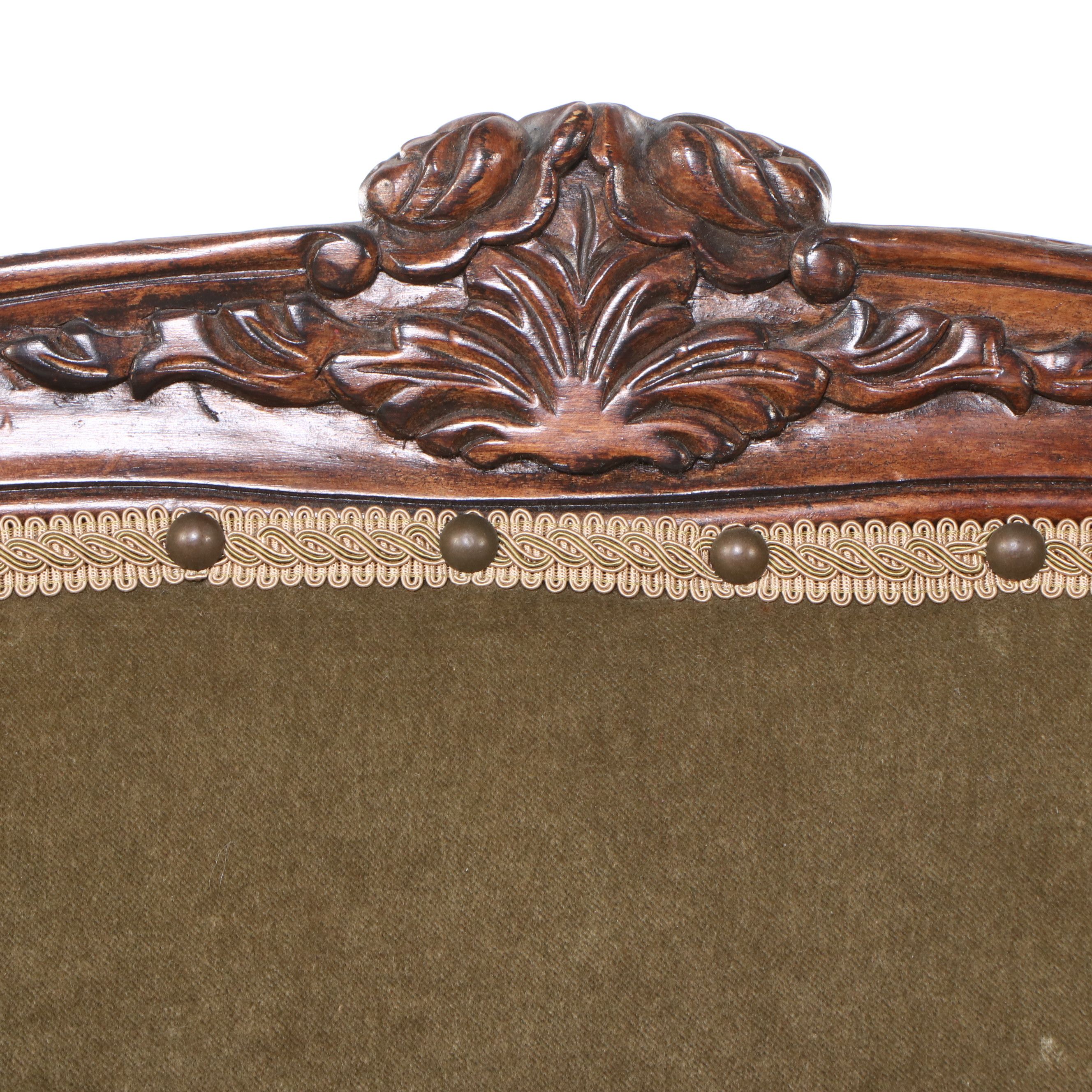 Paul Robert Louis XV Style Mixed Fabric Upholstered Settee