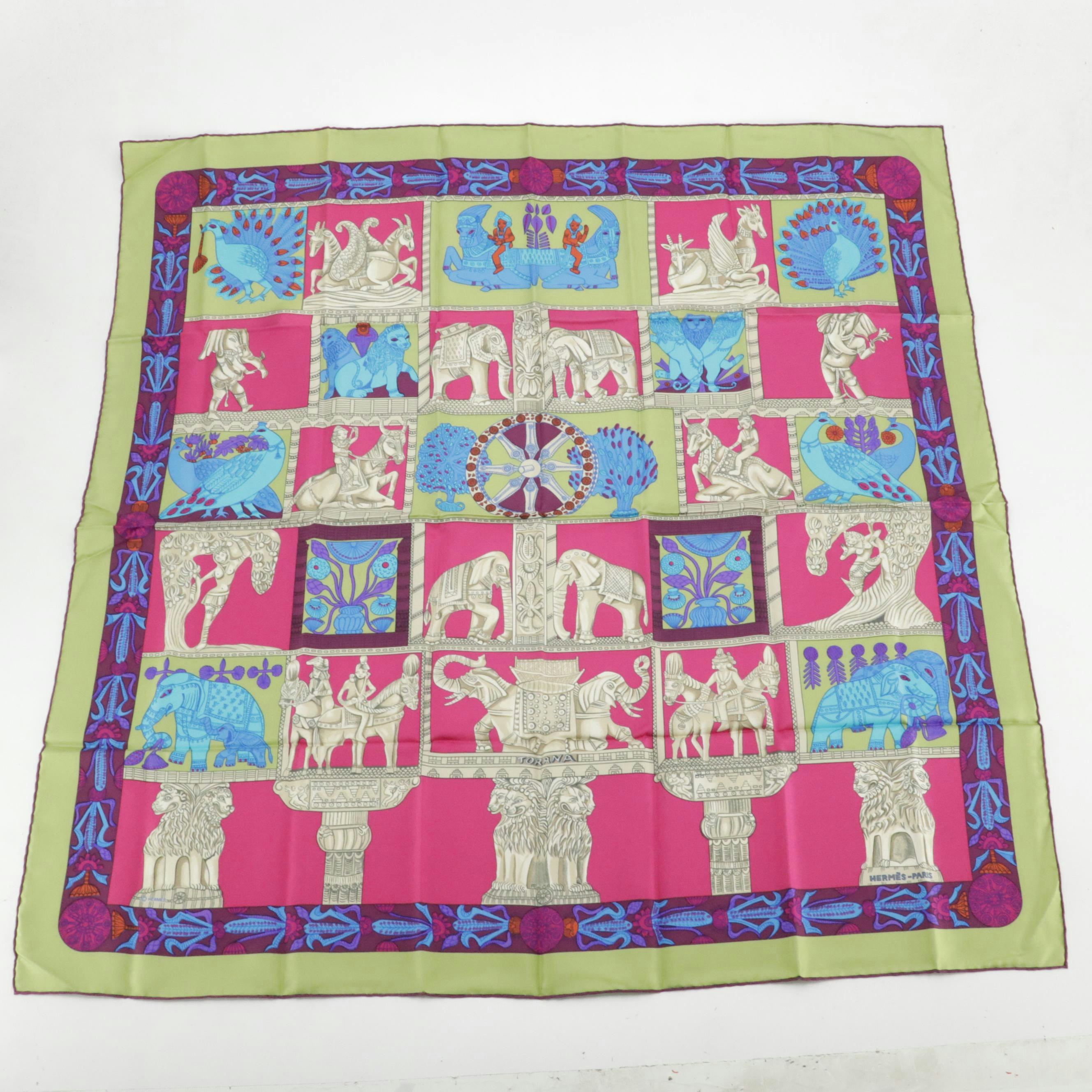 Hermès "Torana" Scarf 90 in Silk Twill