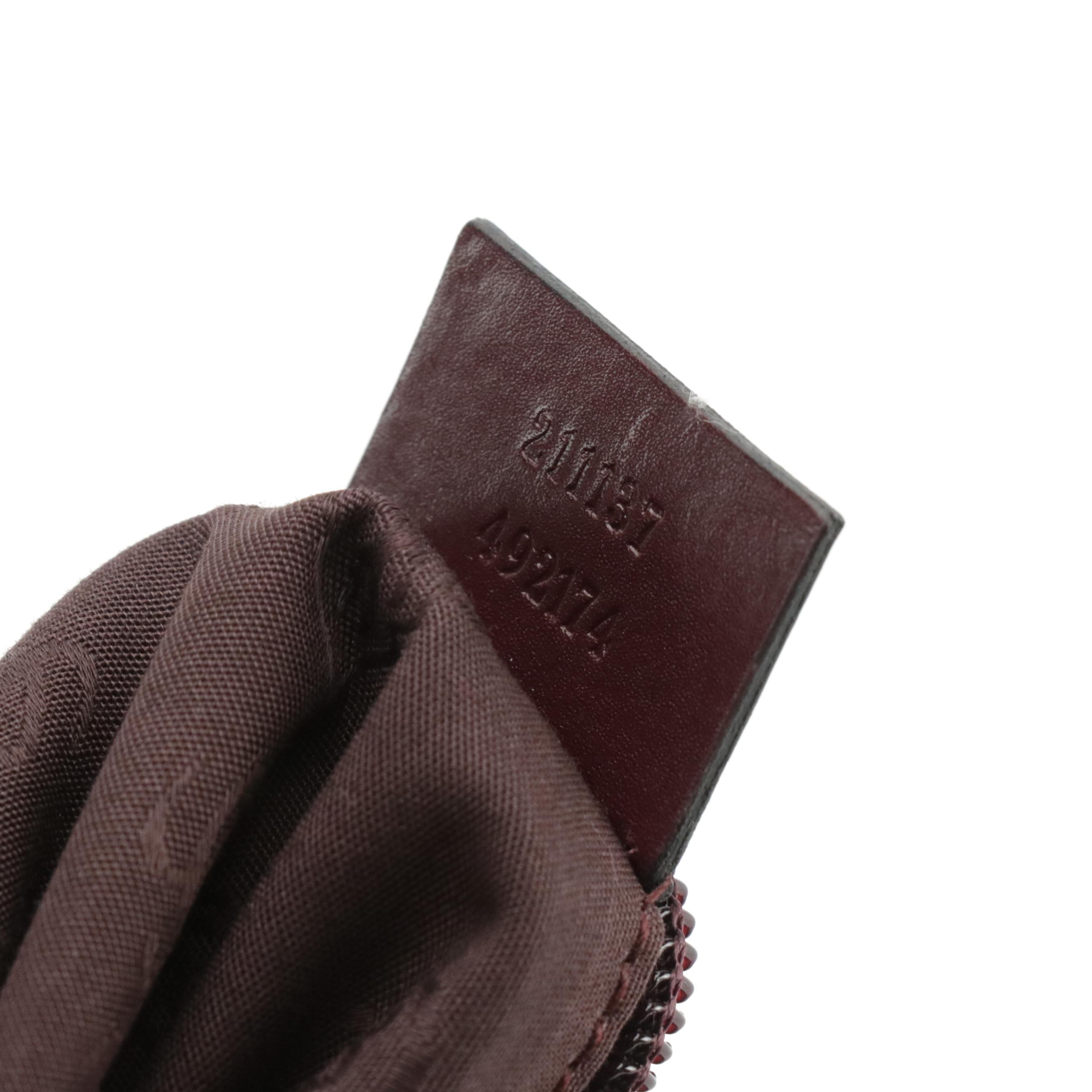 Gucci GG Imprime Tote in Burgundy Coated Canvas with Leather Trim