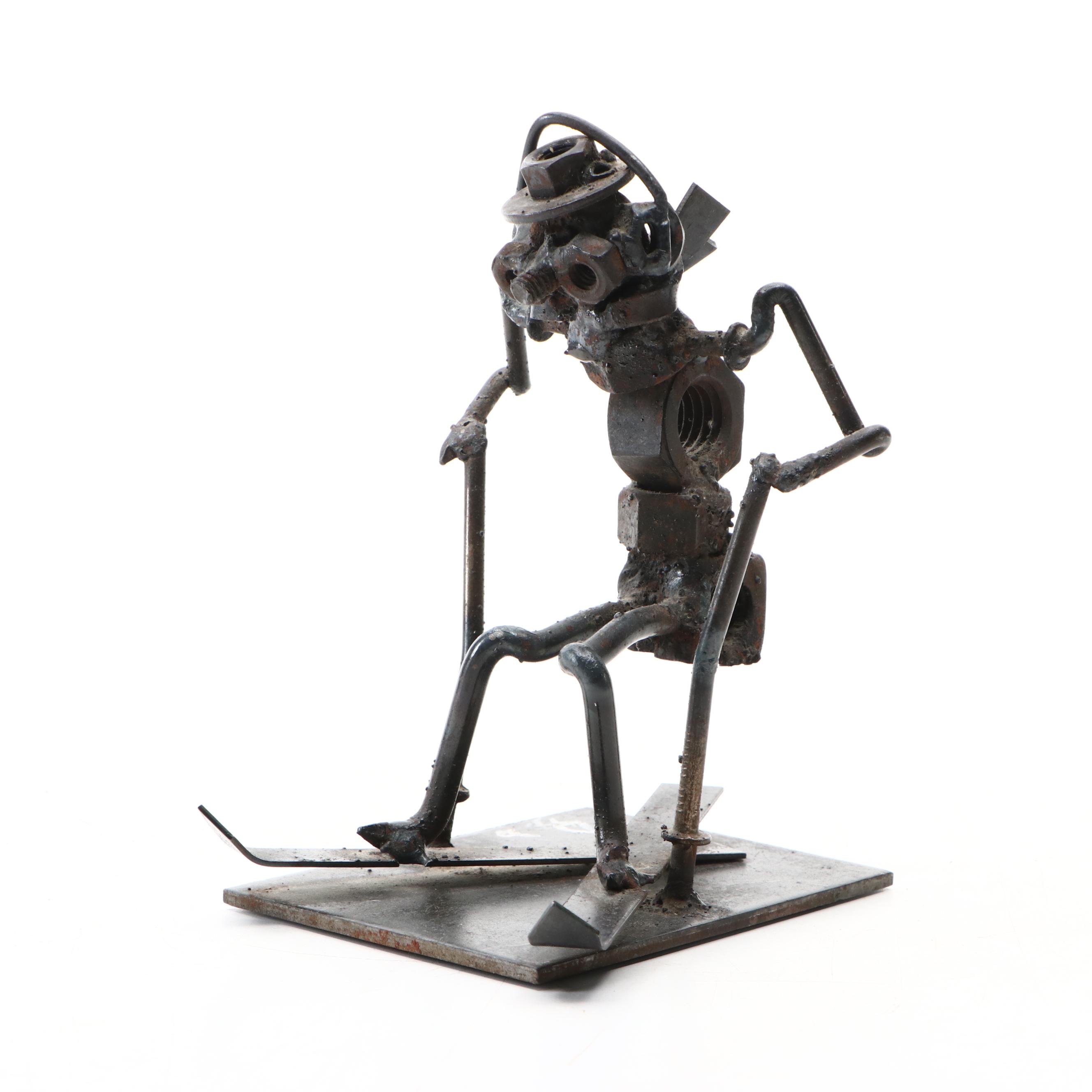 John Duffy Welded Scrap Metal Skier, 1970s