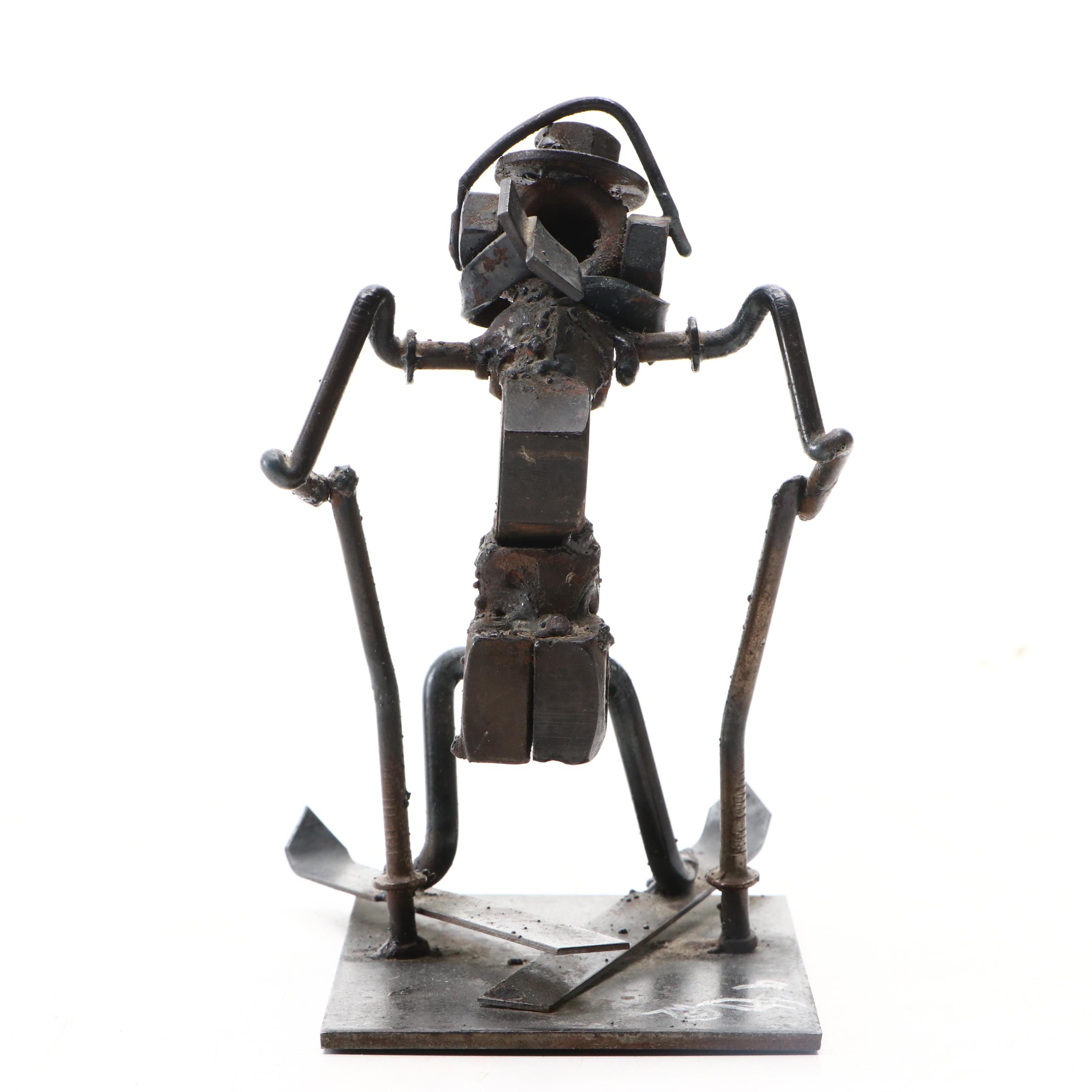 John Duffy Welded Scrap Metal Skier, 1970s