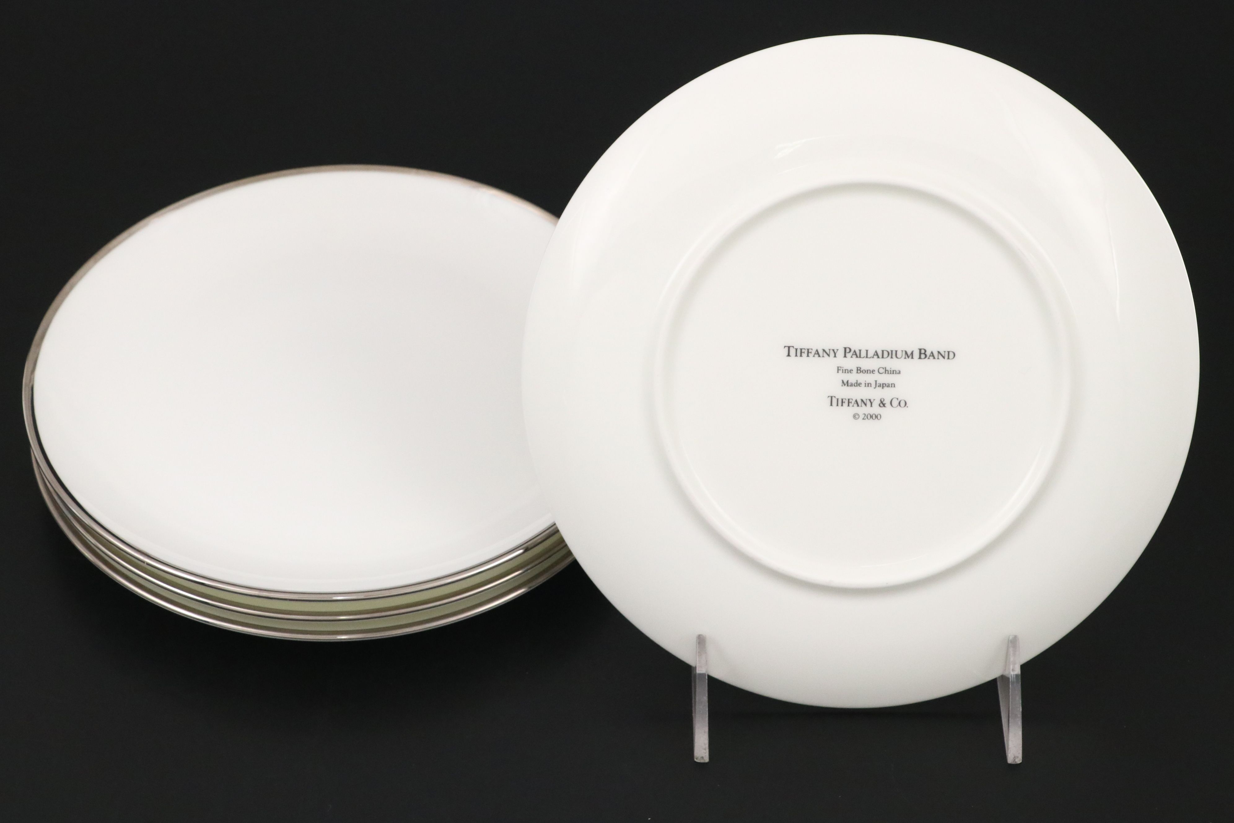 Tiffany & Co. "Palladium Band" Bone China Plates, 2000