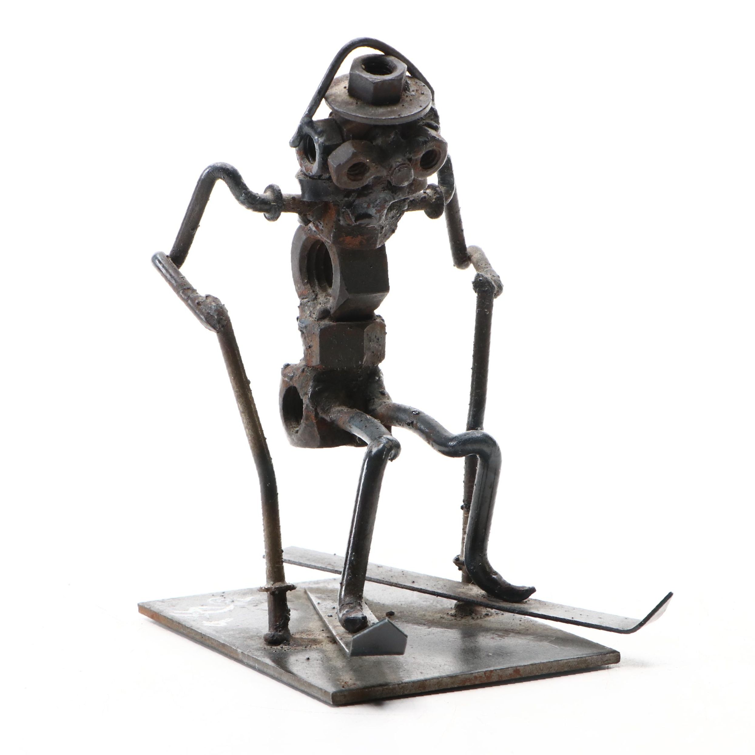 John Duffy Welded Scrap Metal Skier, 1970s