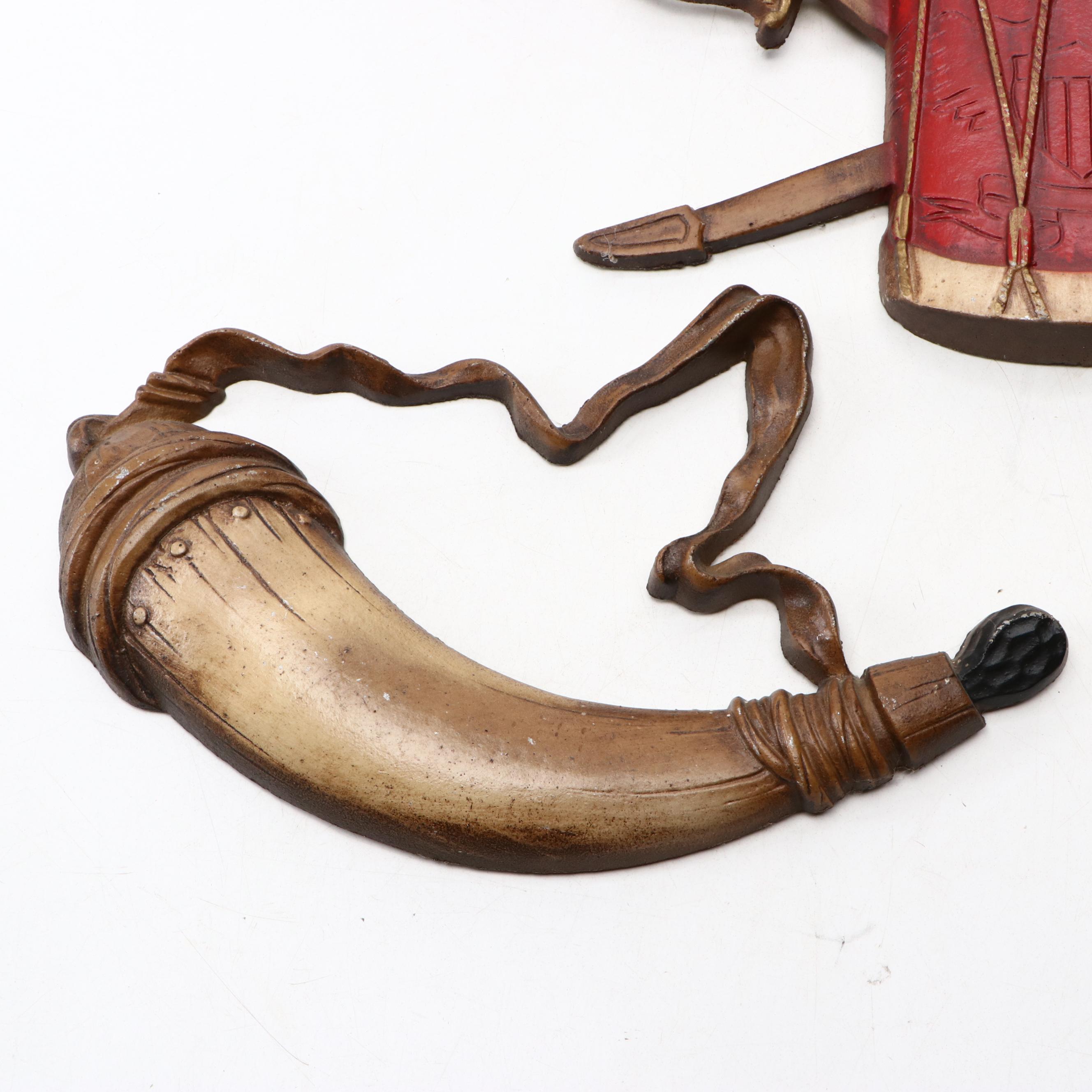 Sexton Painted Cast Metal Wall Plaques with Federal Style Eagle and Other Decor