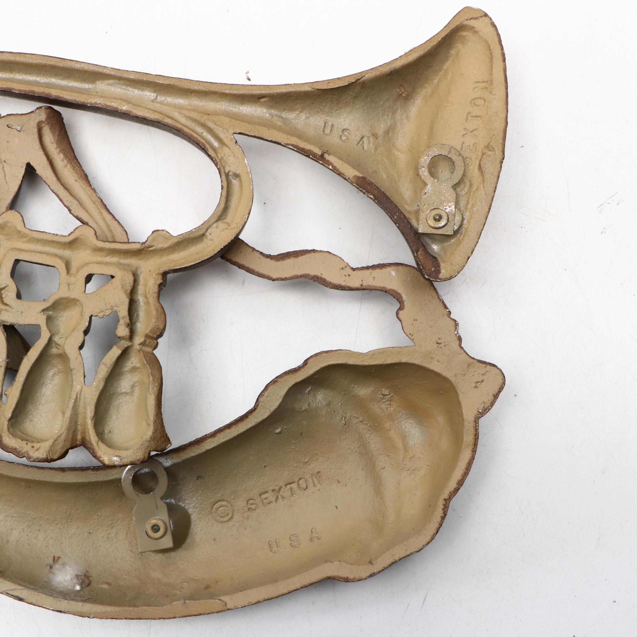 Sexton Painted Cast Metal Wall Plaques with Federal Style Eagle and Other Decor