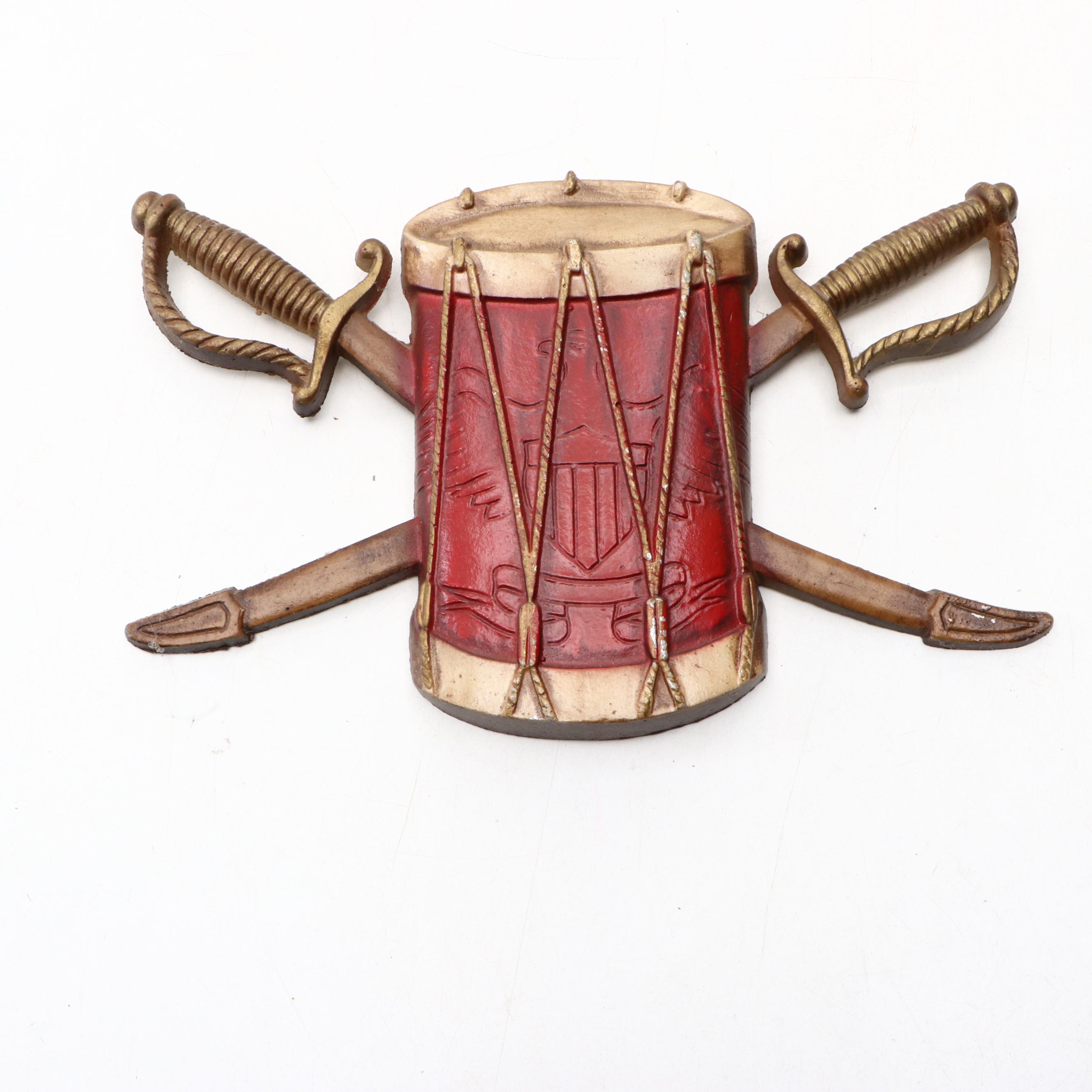 Sexton Painted Cast Metal Wall Plaques with Federal Style Eagle and Other Decor