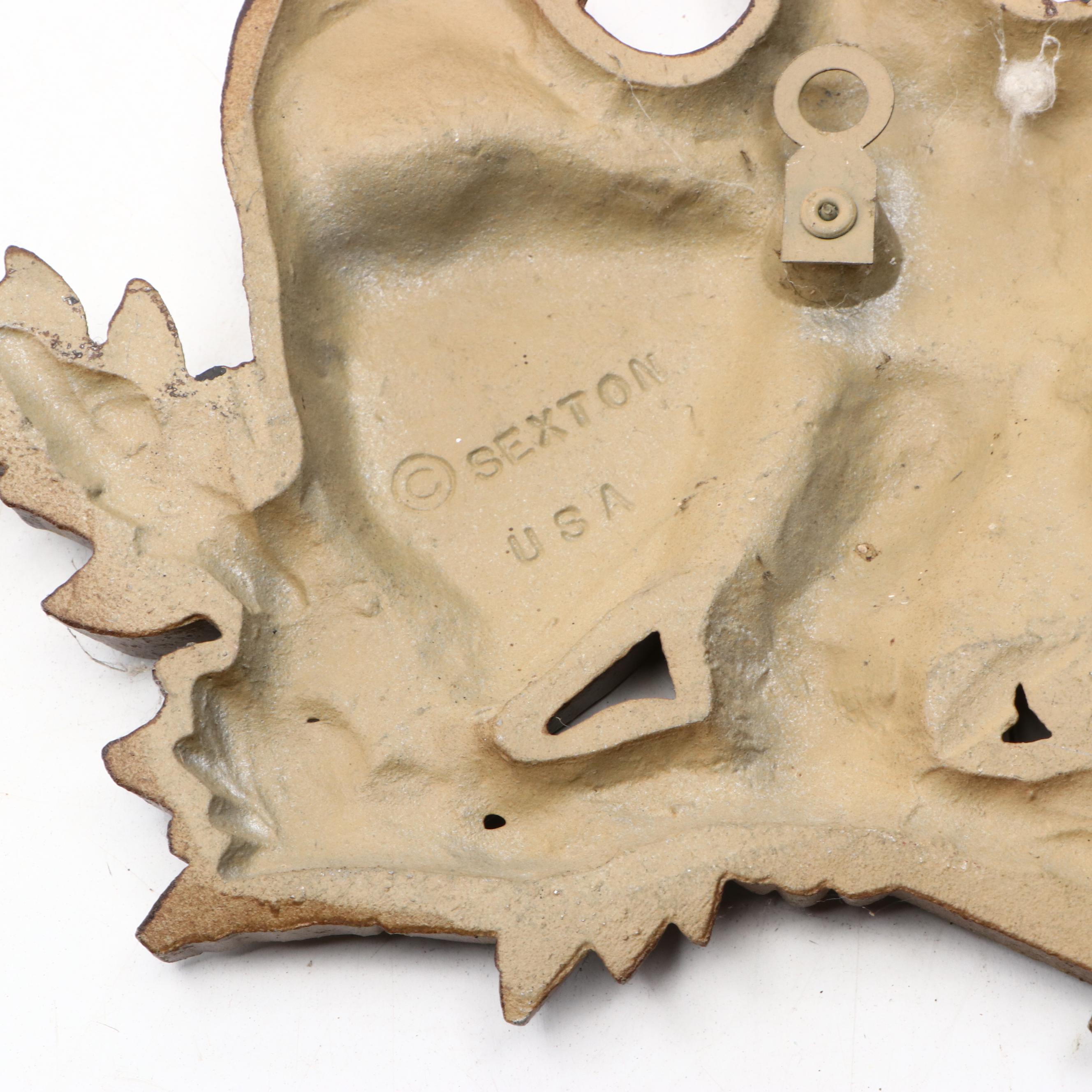 Sexton Painted Cast Metal Wall Plaques with Federal Style Eagle and Other Decor