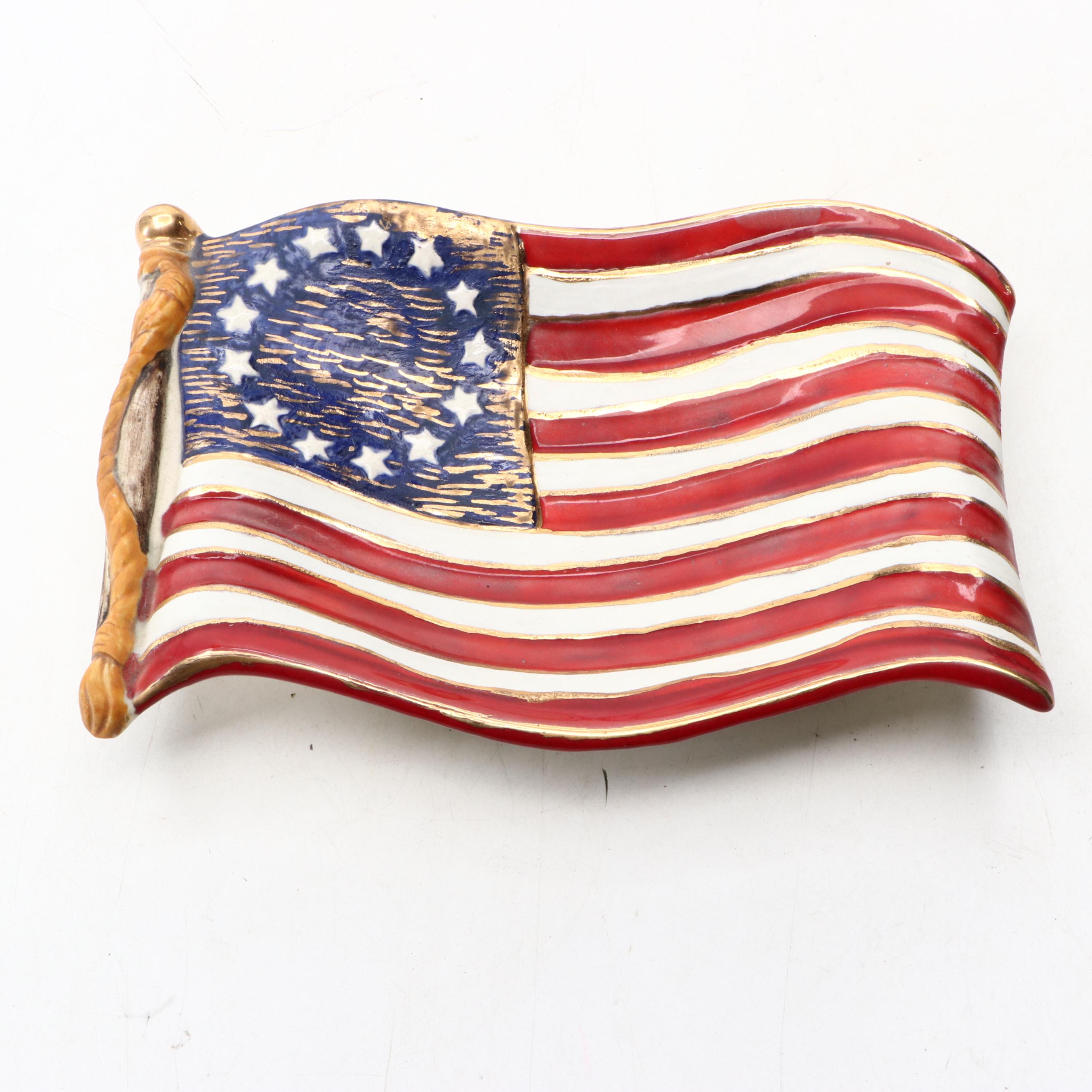 Sexton Painted Cast Metal Wall Plaques with Federal Style Eagle and Other Decor