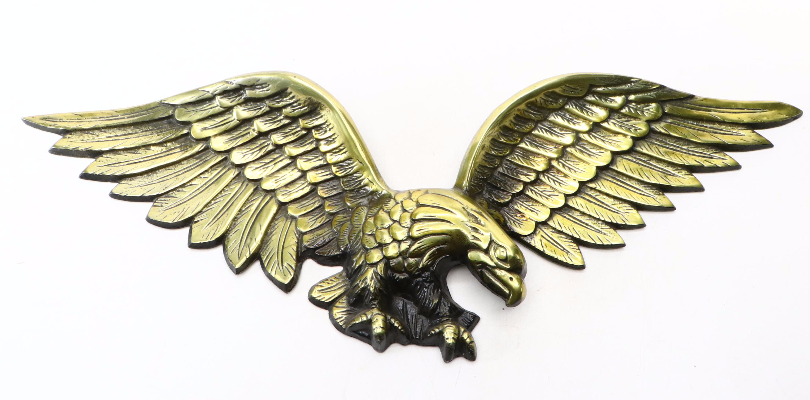 Sexton Painted Cast Metal Wall Plaques with Federal Style Eagle and Other Decor