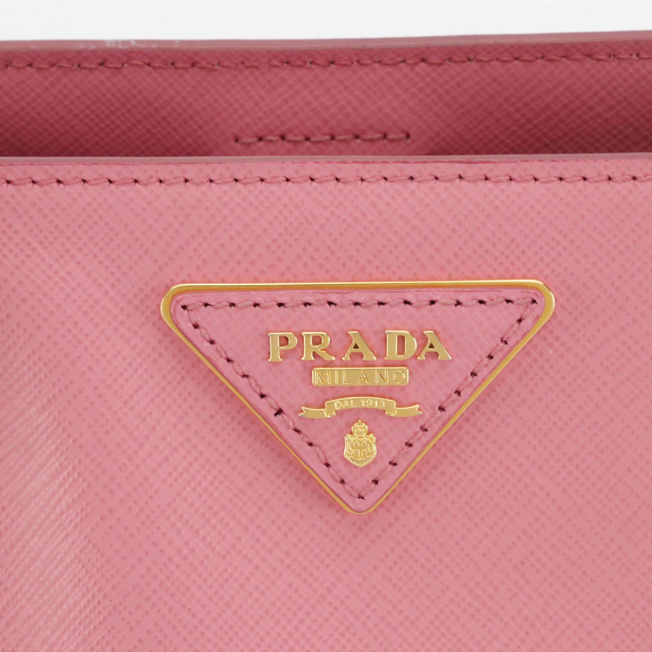 Prada Twin Pocket Two-Way Tote Bag in Bubblegum Pink Saffiano Leather