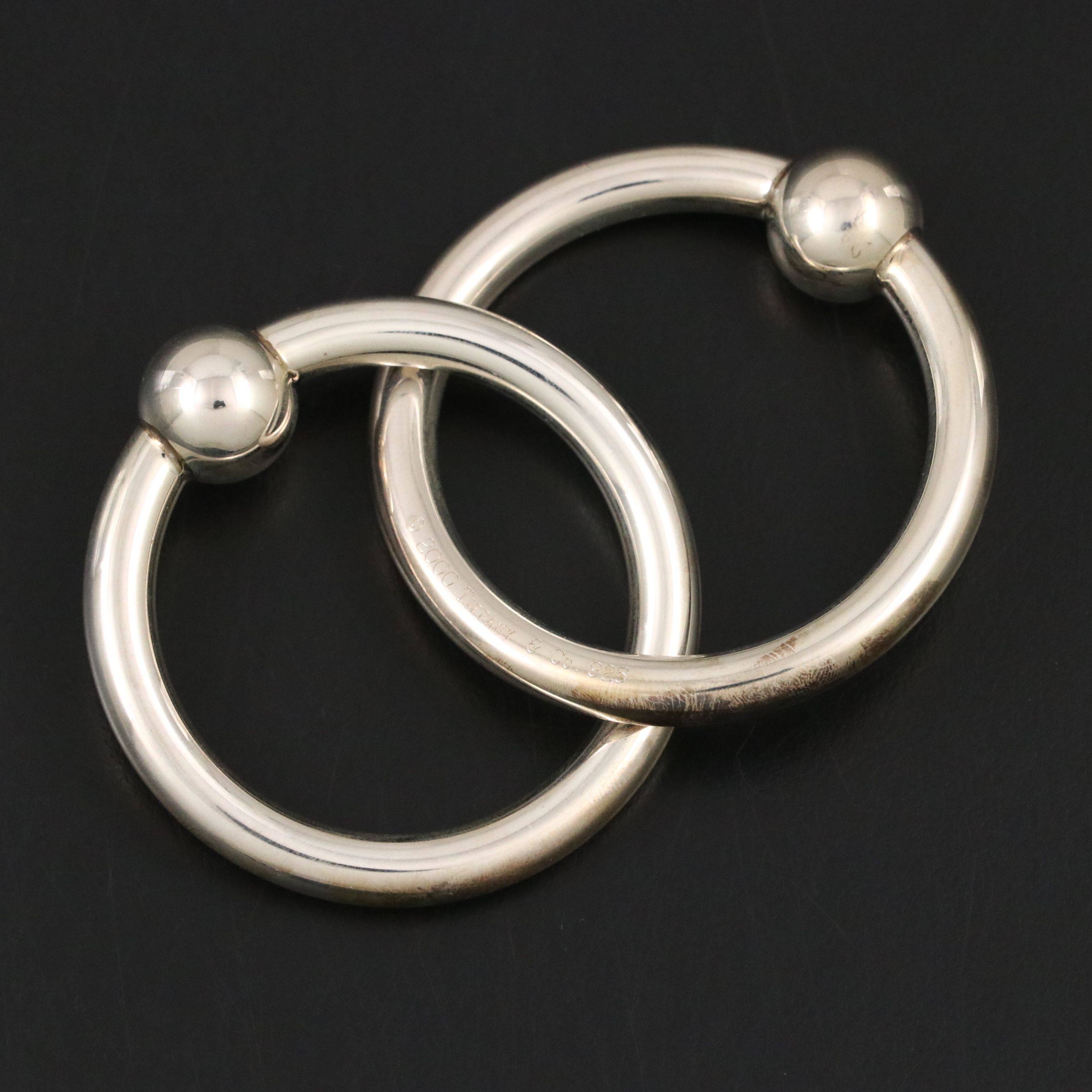 Tiffany & Co. Sterling Silver Double Ring Baby Rattle